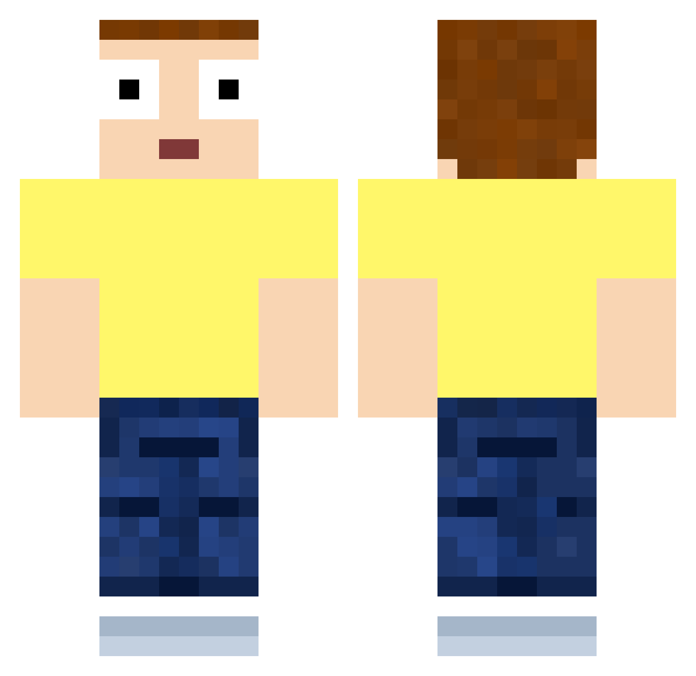 Sheraaahaha Minecraft skin, front and back view