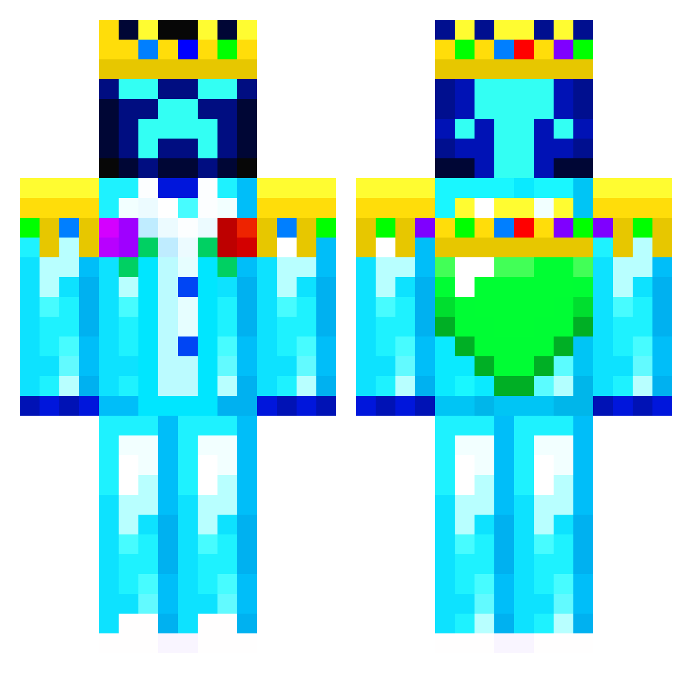 FireworkX75 Minecraft skin, front and back view