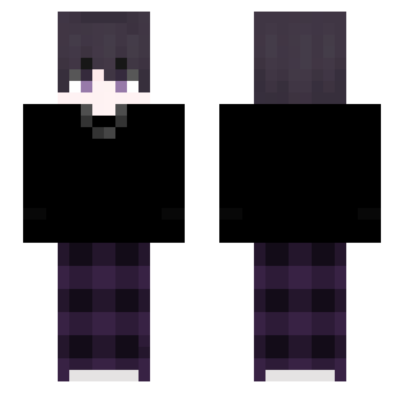 Joa4 Minecraft skin, front and back view