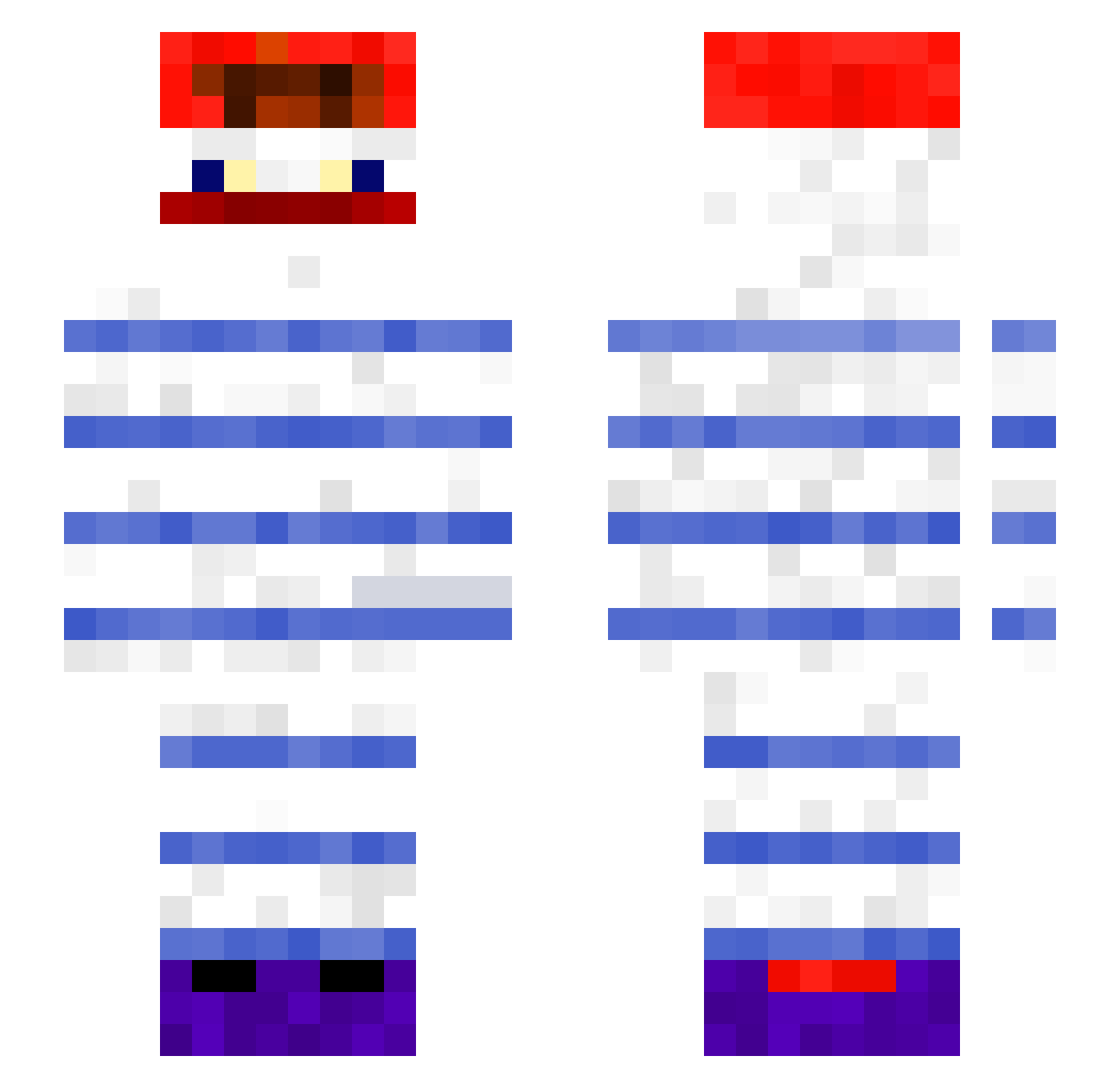 PaperyBulrush Minecraft skin, front and back view