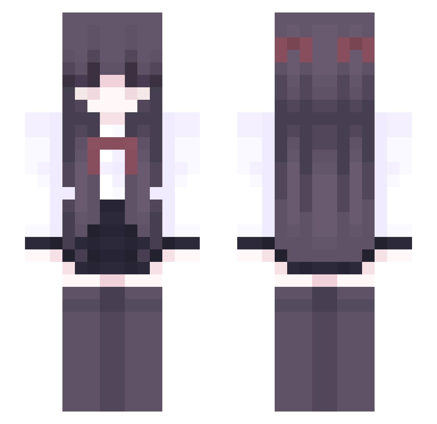 StudyCafe Minecraft skin, front and back view