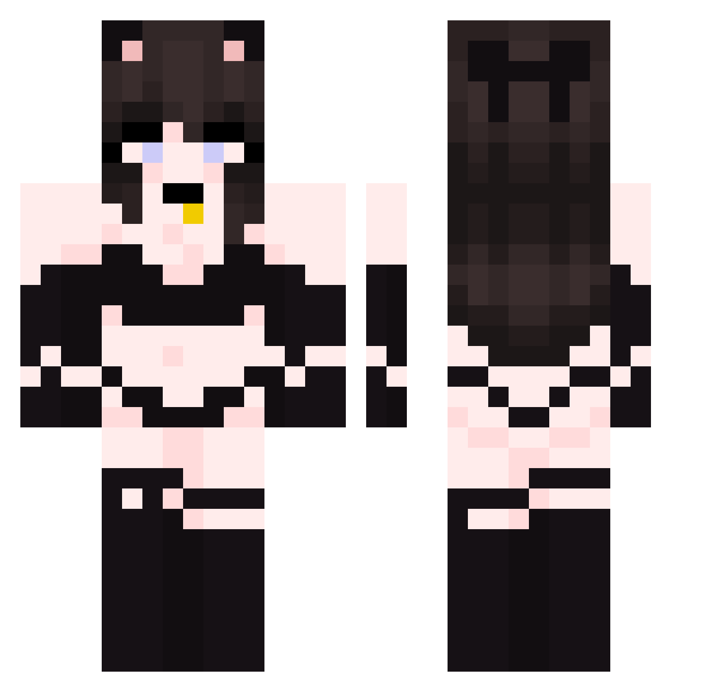 neom1233 Minecraft skin, front and back view