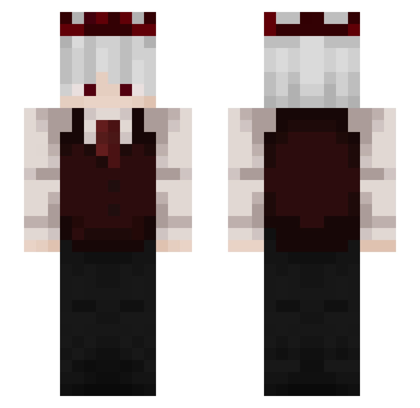 _Zaynix Minecraft skin, front and back view
