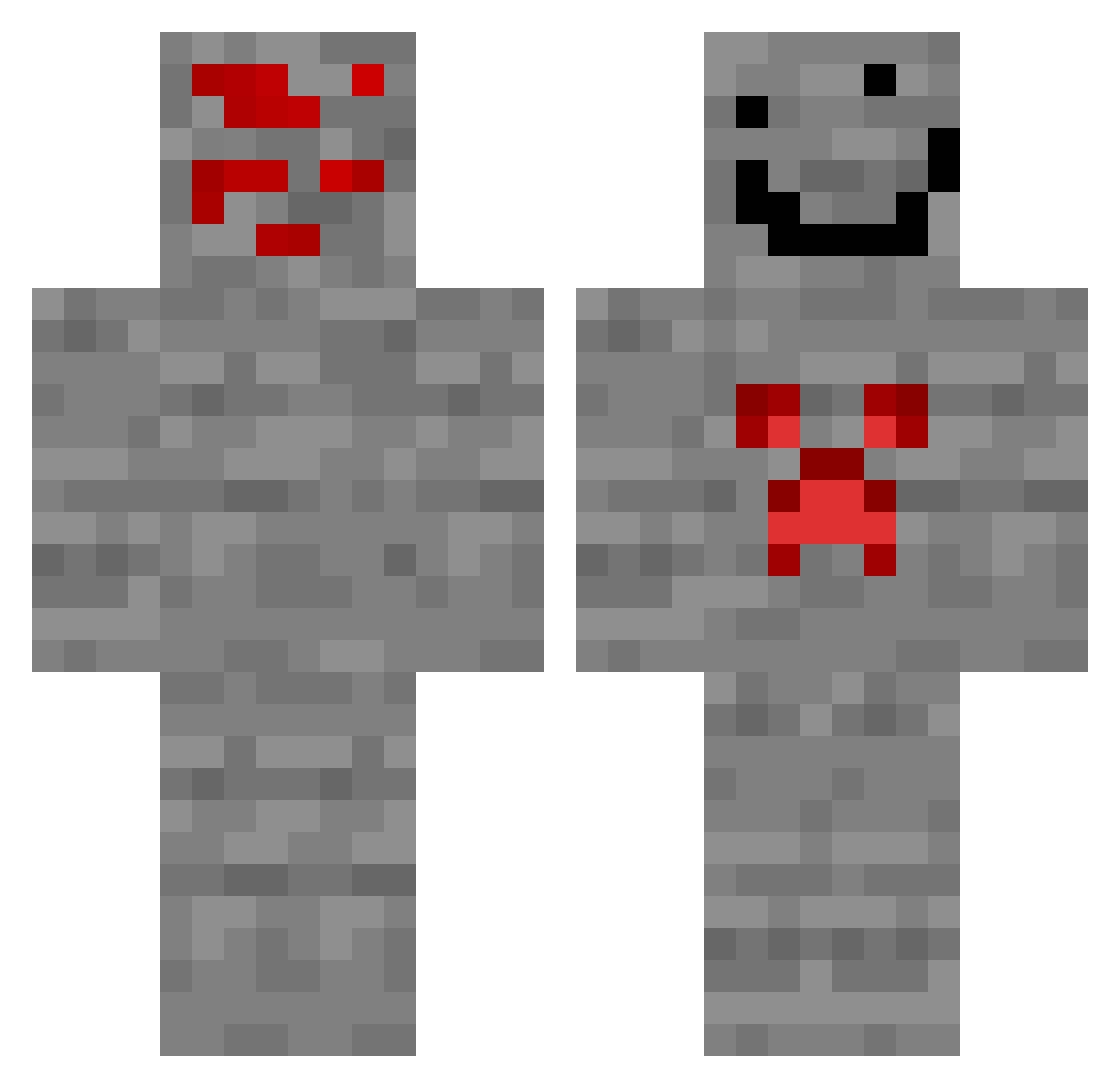 MeltAFOE Minecraft skin, front and back view