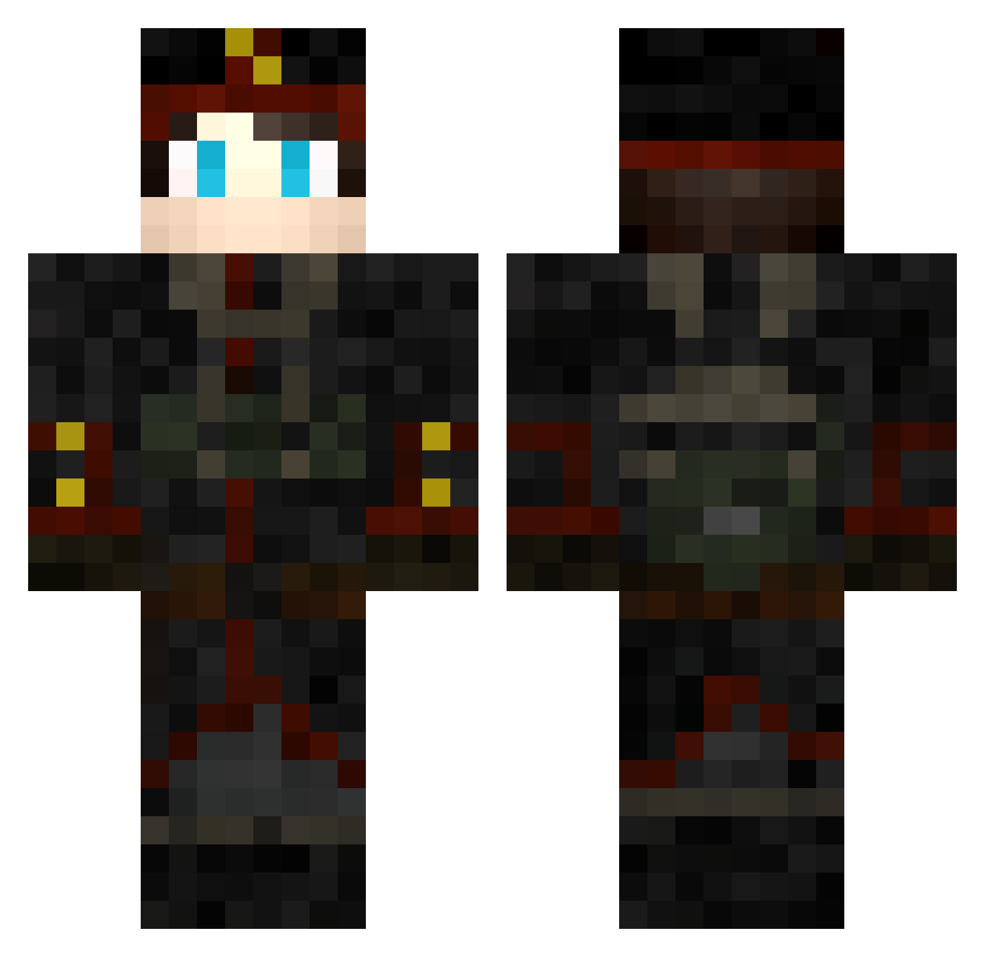 SIDE0826 Minecraft skin, front and back view