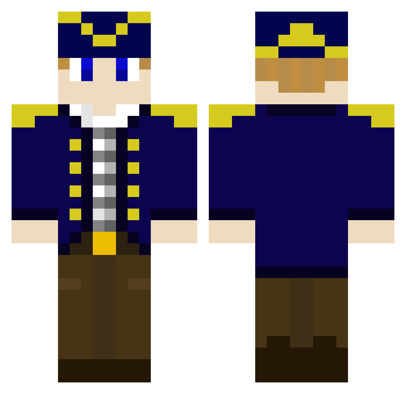 TimthyZ Minecraft skin, front and back view