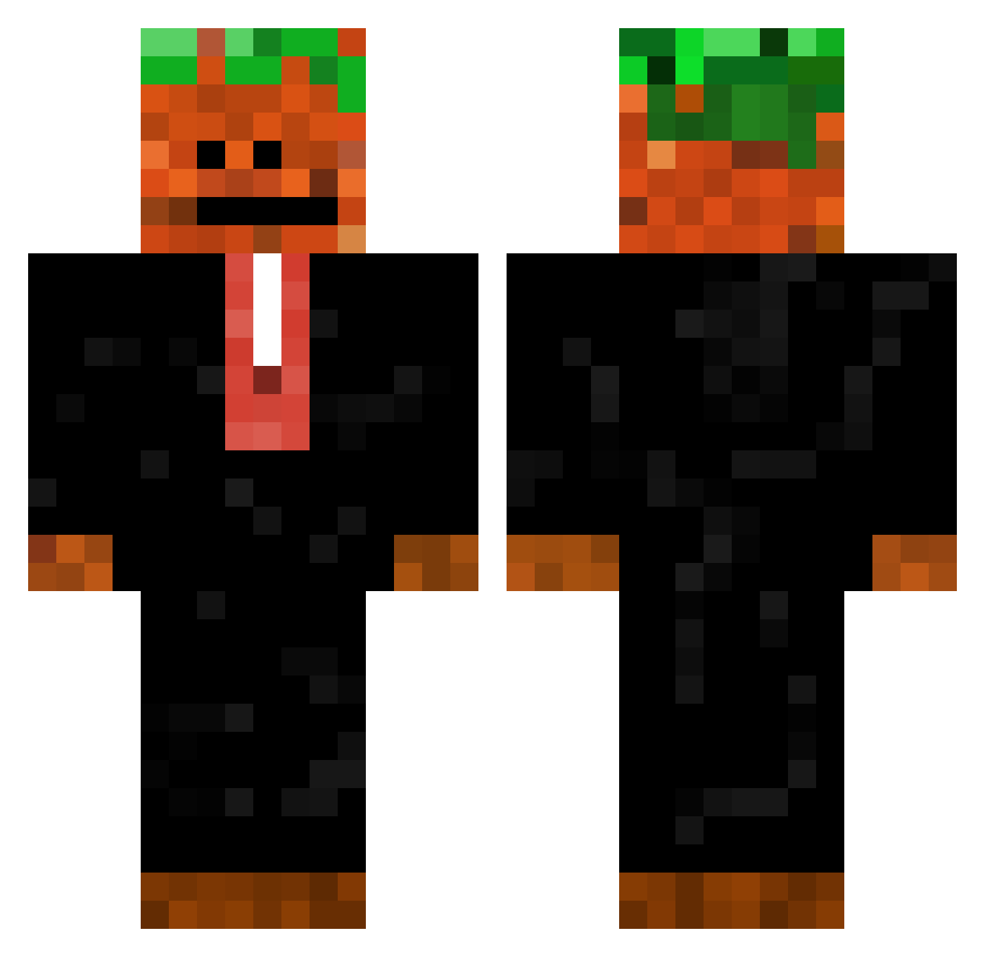 Chasasuke Minecraft skin, front and back view