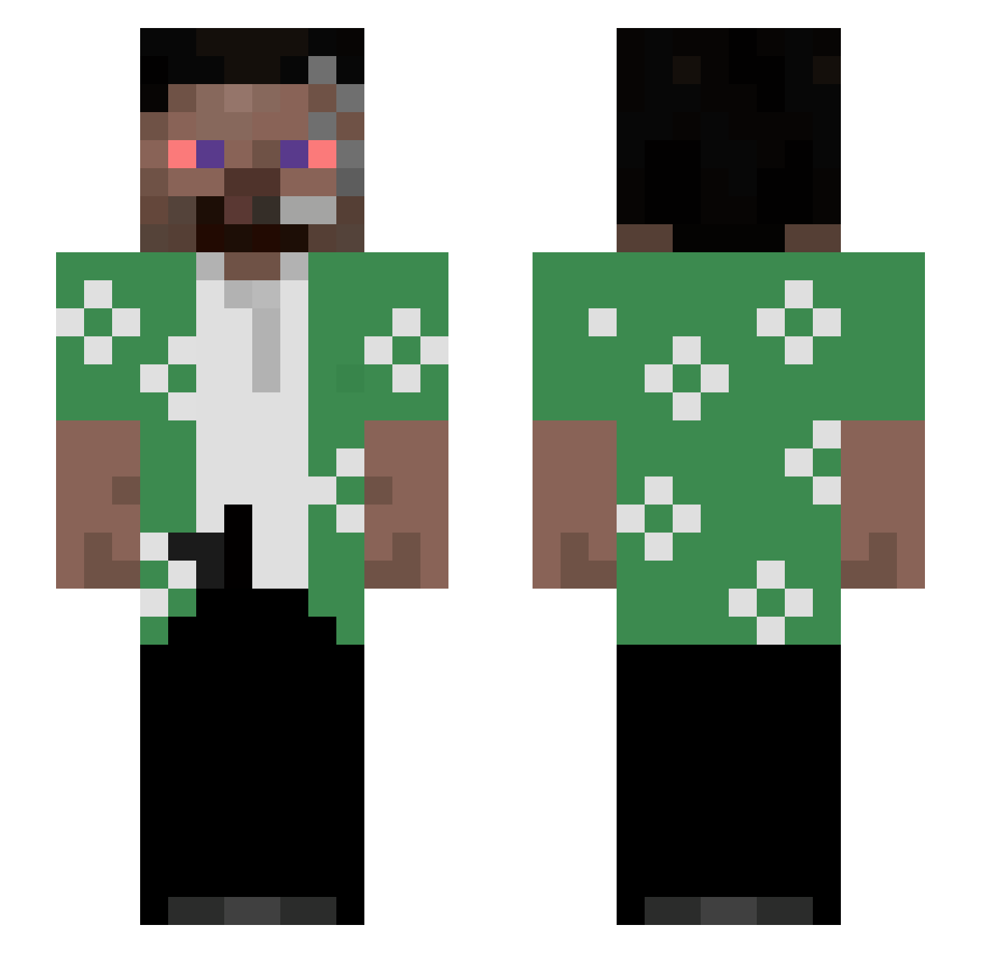 snusg4t Minecraft skin, front and back view