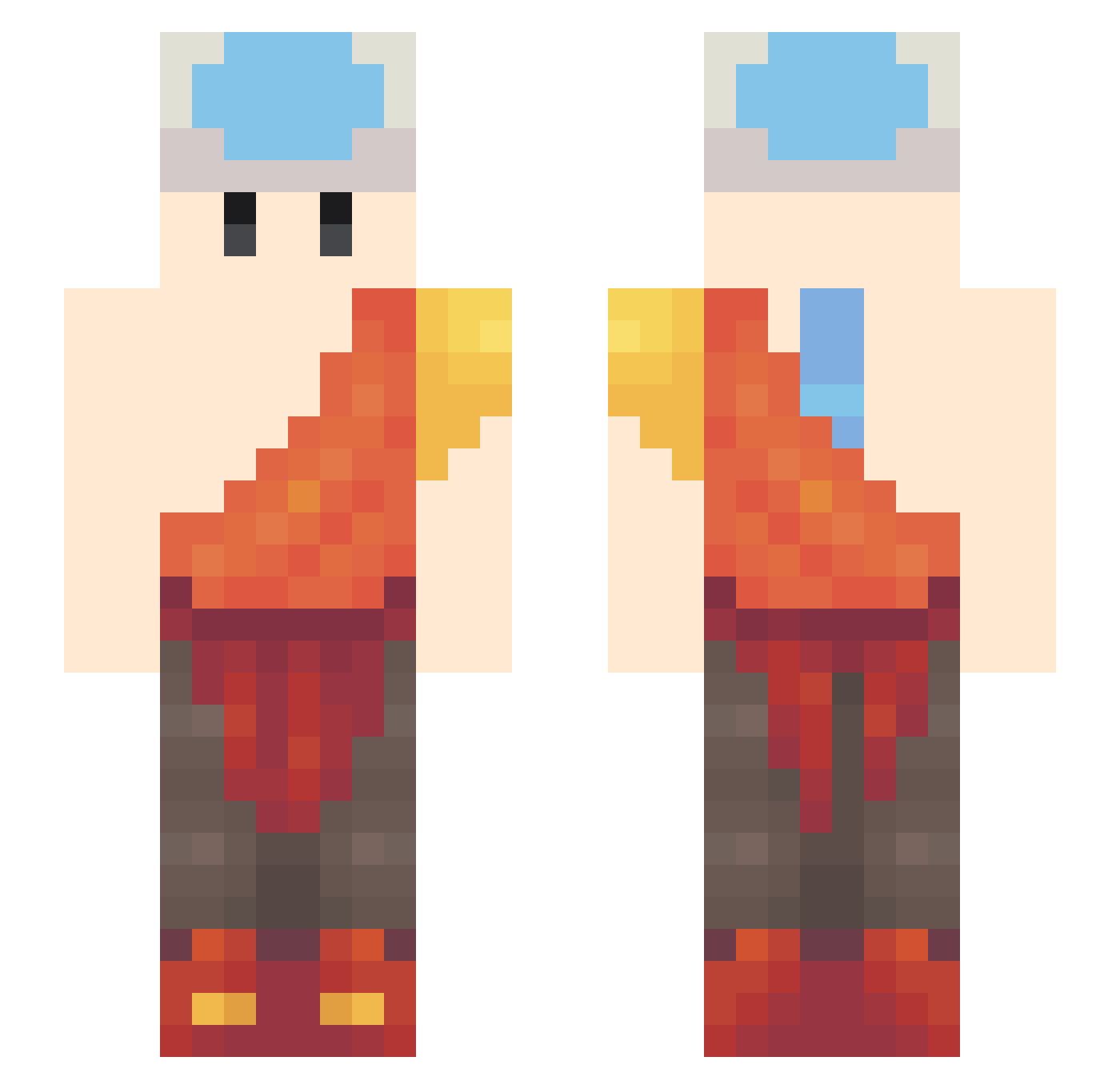 MURAATAUFSAFARI Minecraft skin, front and back view