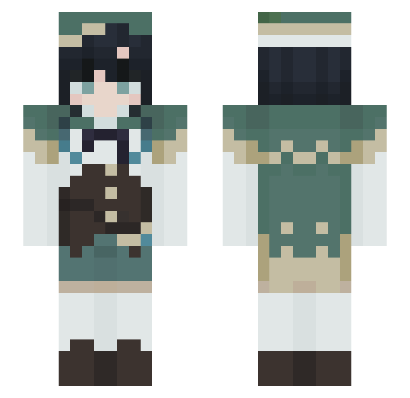 Jsa Minecraft skin, front and back view