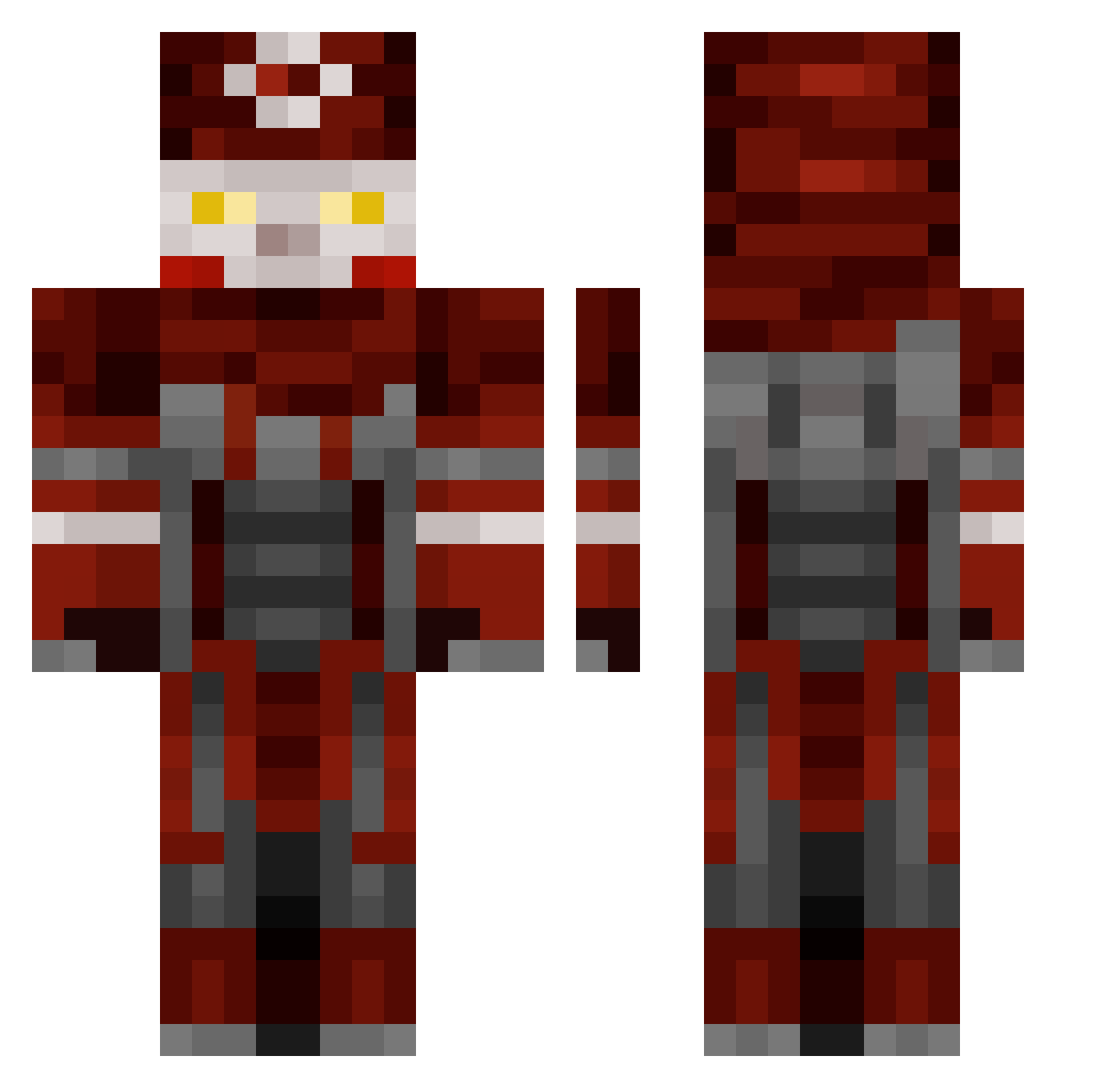 GF_eddy48488 Minecraft skin, front and back view