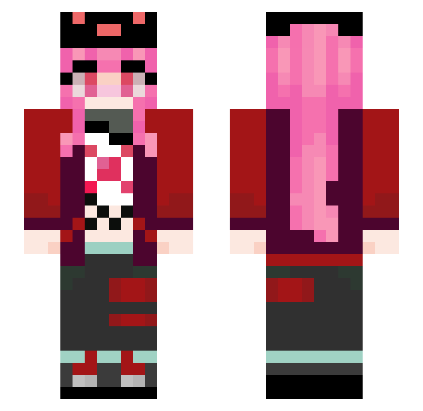 Volax777 Minecraft skin, front and back view