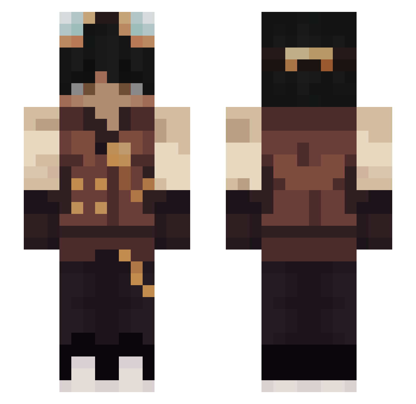 Narutoduck Minecraft skin, front and back view