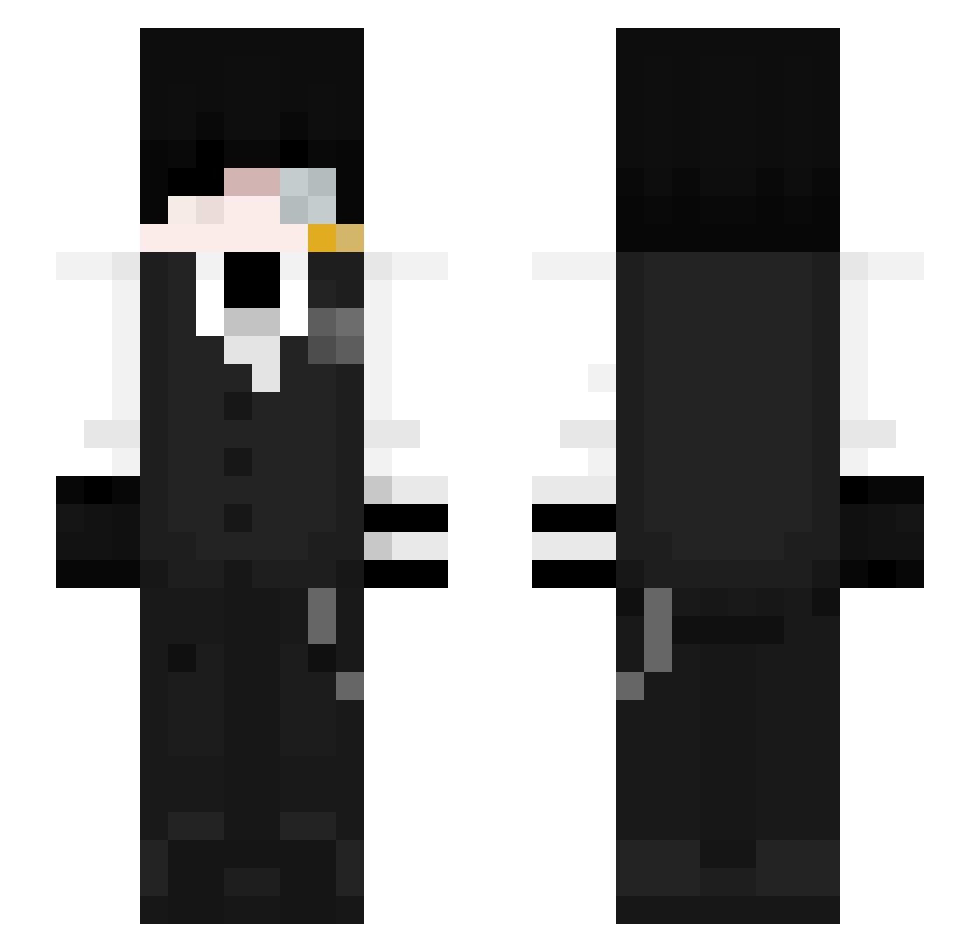 Veaxey Minecraft skin, front and back view