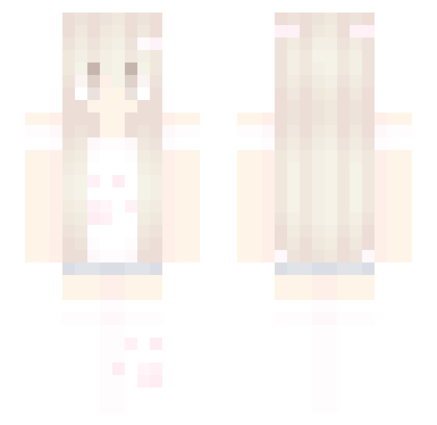 Lusie Minecraft skin, front and back view
