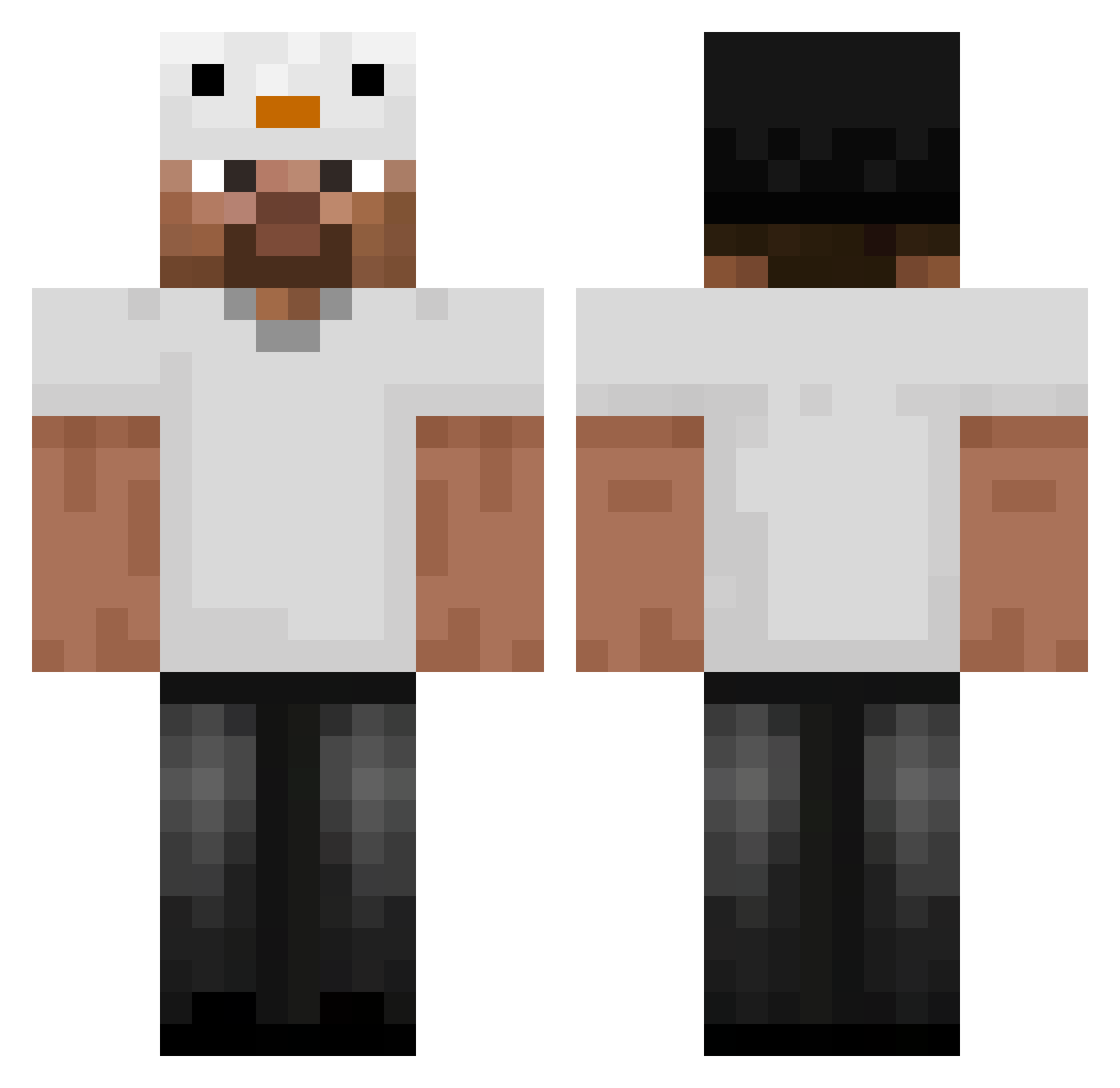 veqxYT Minecraft skin, front and back view