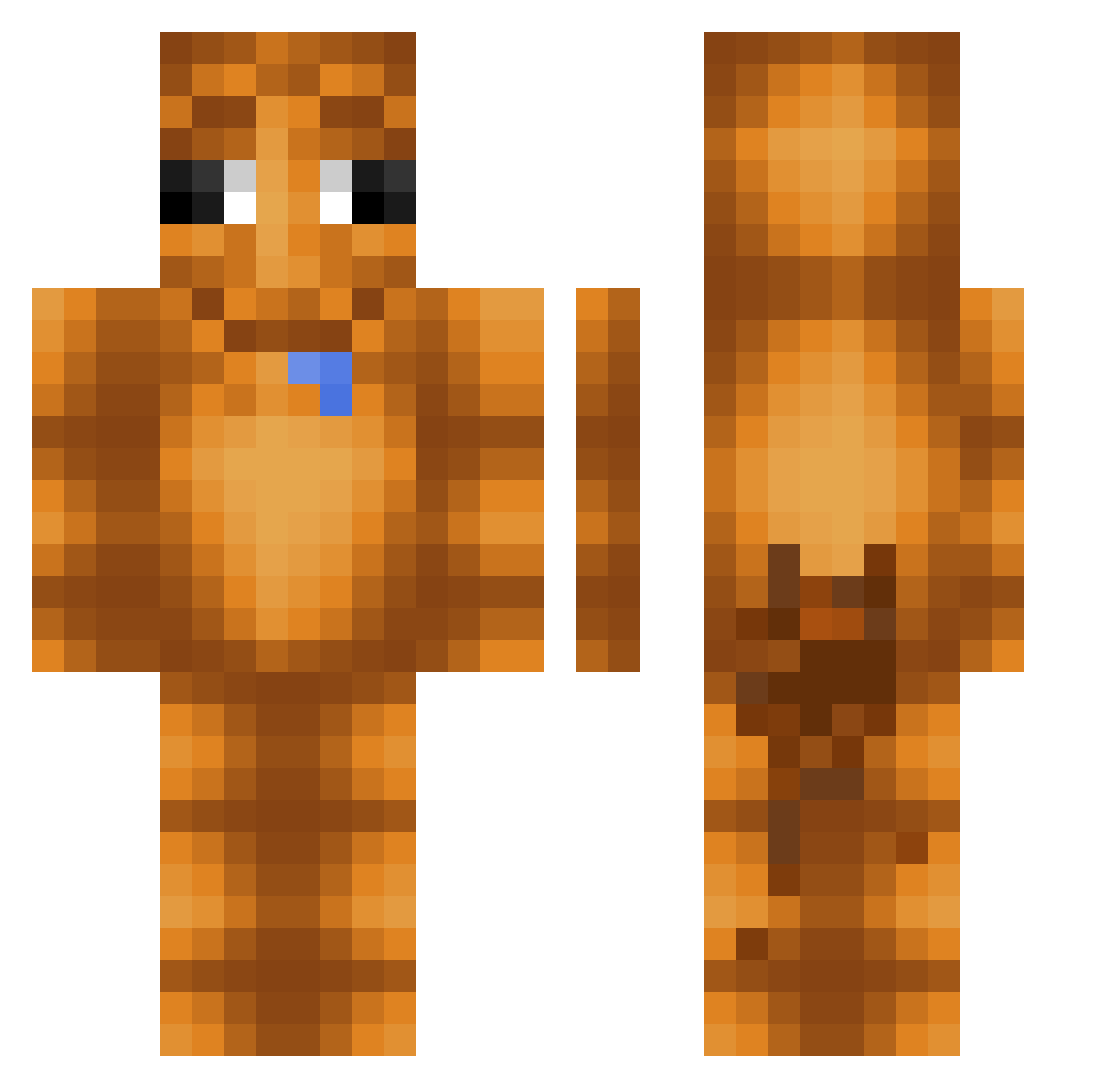 KingFSTR Minecraft skin, front and back view