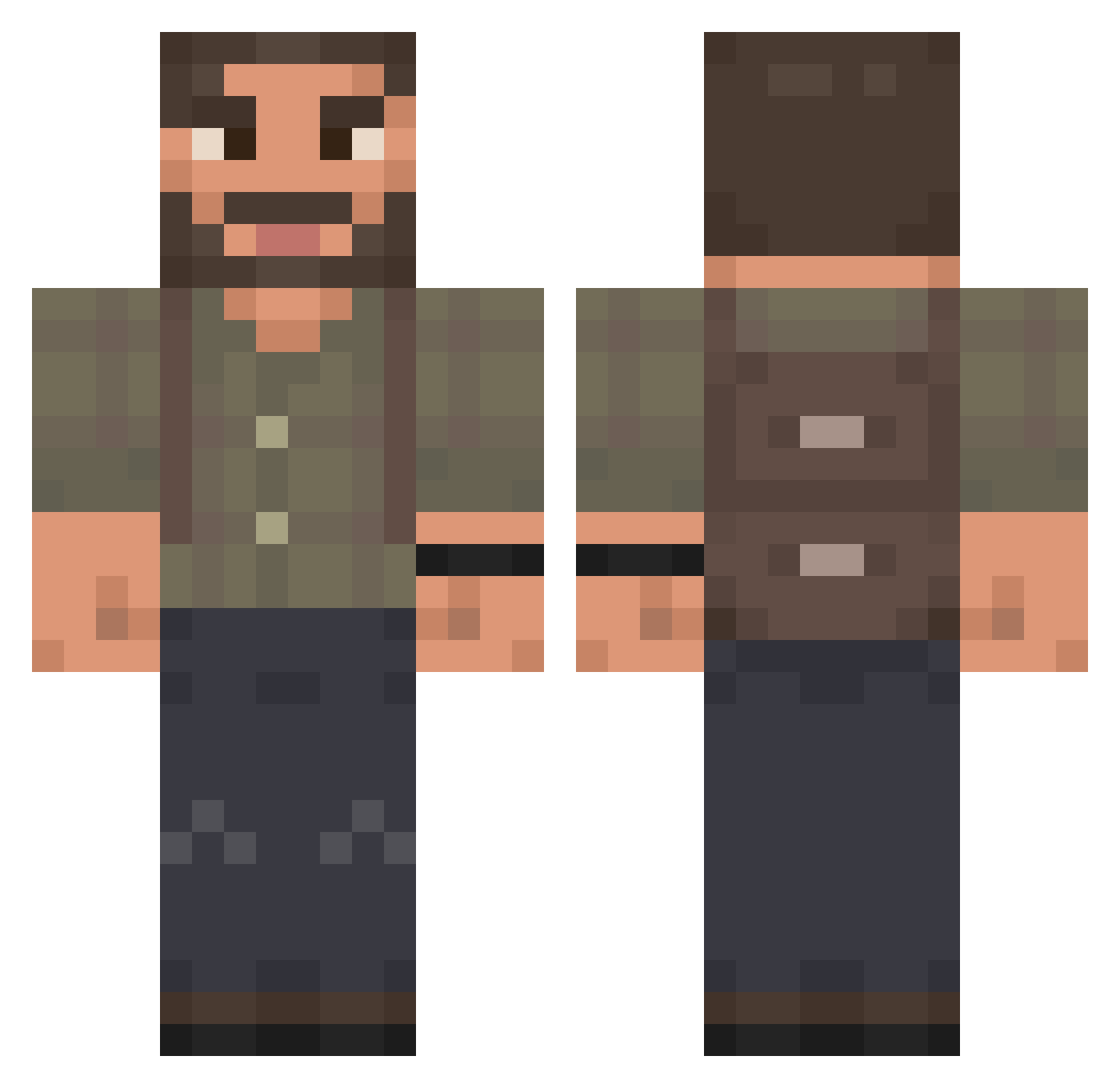 Shingen_Yamazaki Minecraft skin, front and back view
