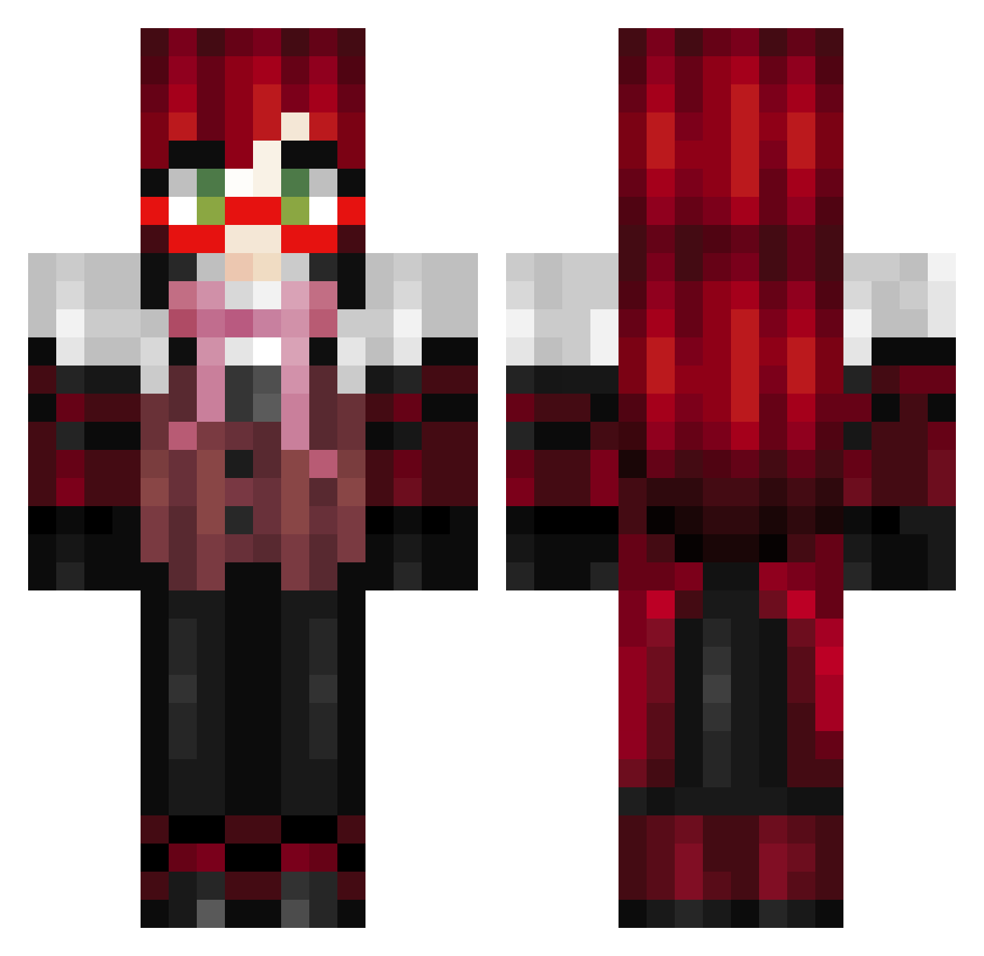 frizzzy Minecraft skin, front and back view