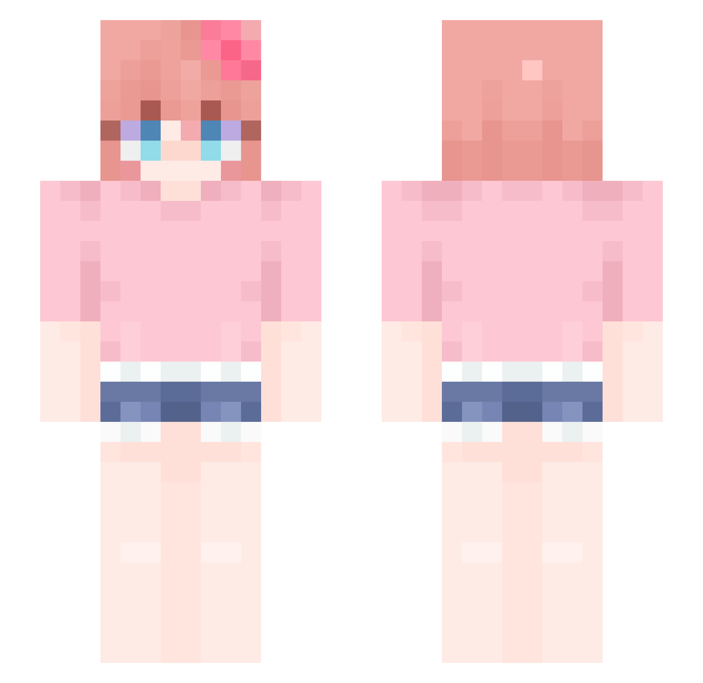 TendingFlea62 Minecraft skin, front and back view