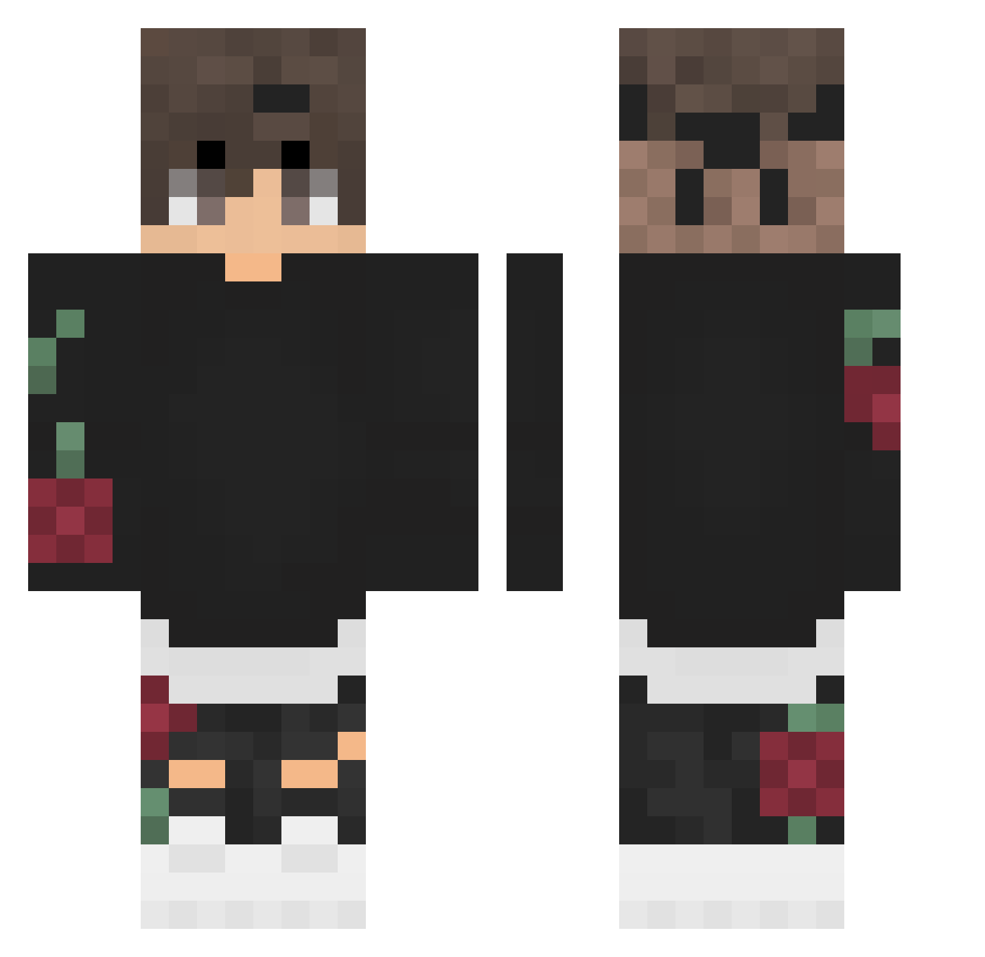 Tricking Minecraft skin, front and back view