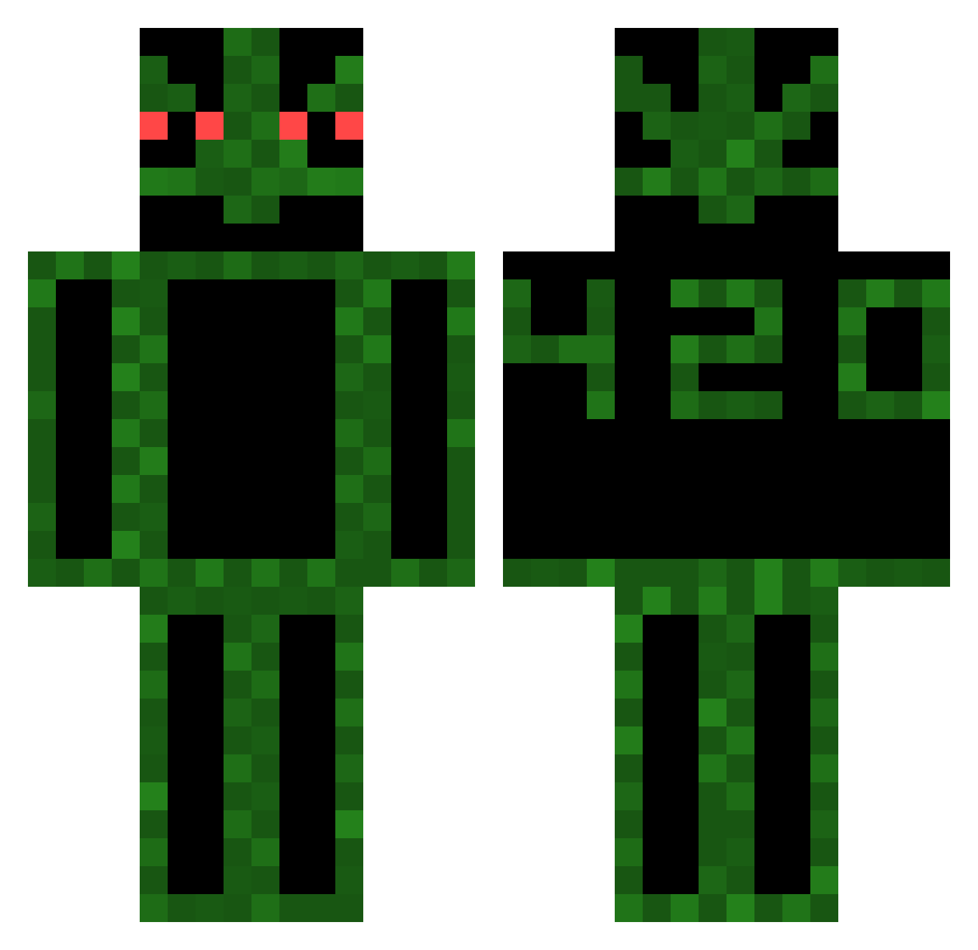 zerofodinha Minecraft skin, front and back view