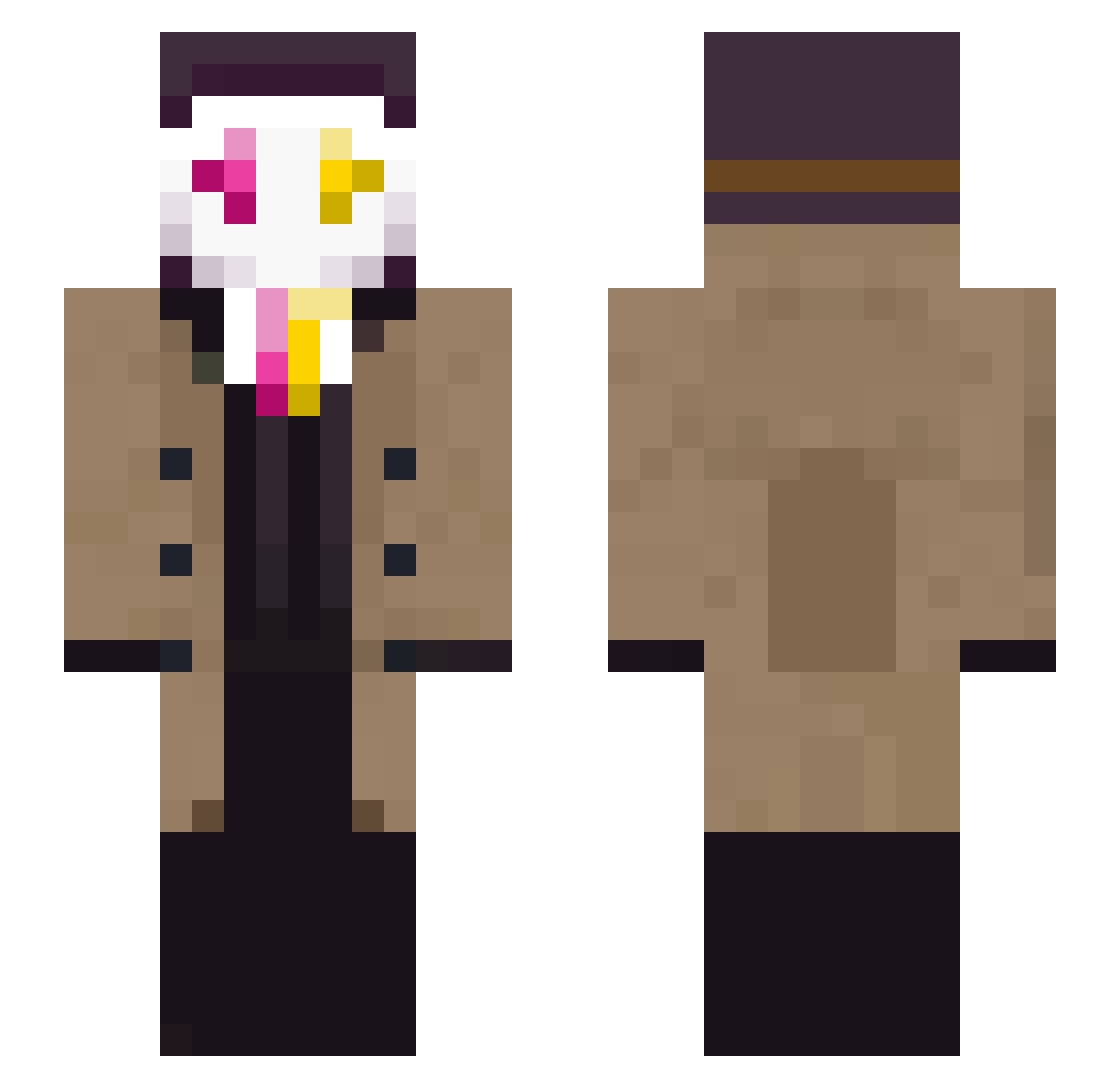 LifeDealer Minecraft skin, front and back view