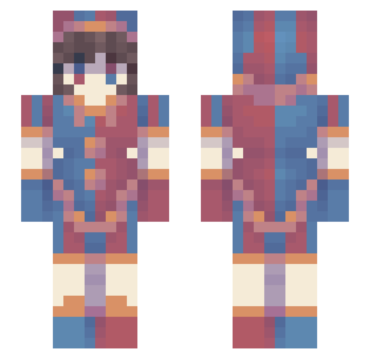 SuperDuperAlli Minecraft skin, front and back view