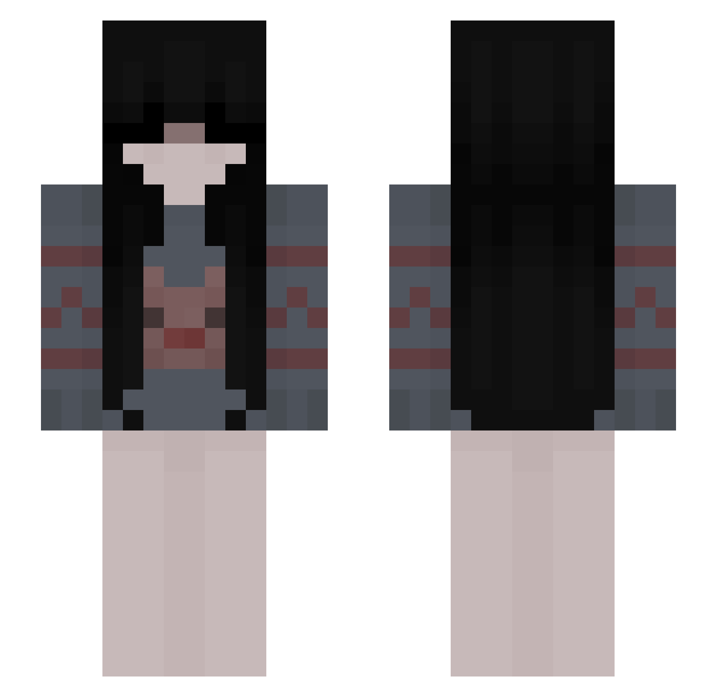 1111111111111110 Minecraft skin, front and back view