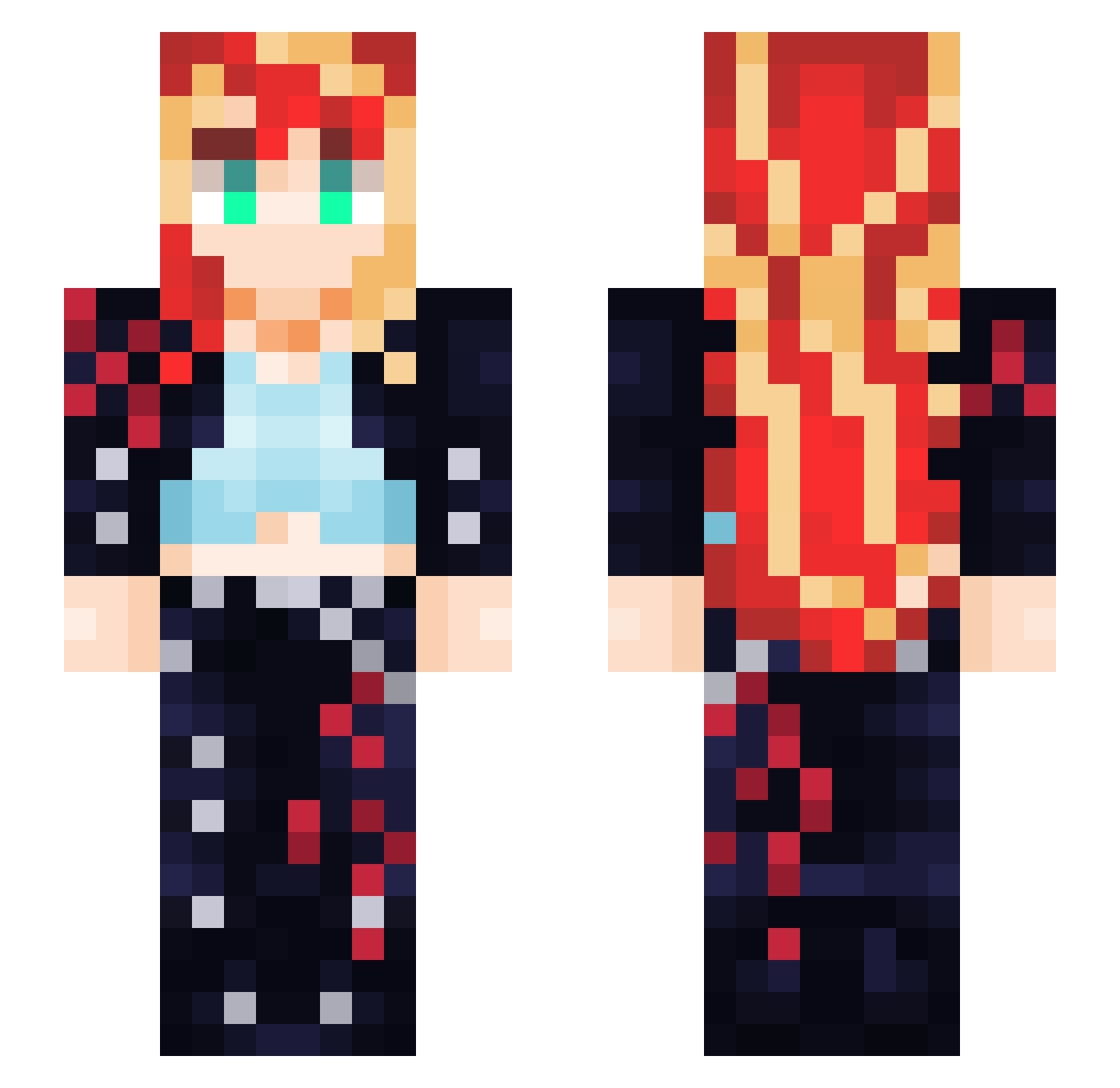 FallenDolphin48 Minecraft skin, front and back view