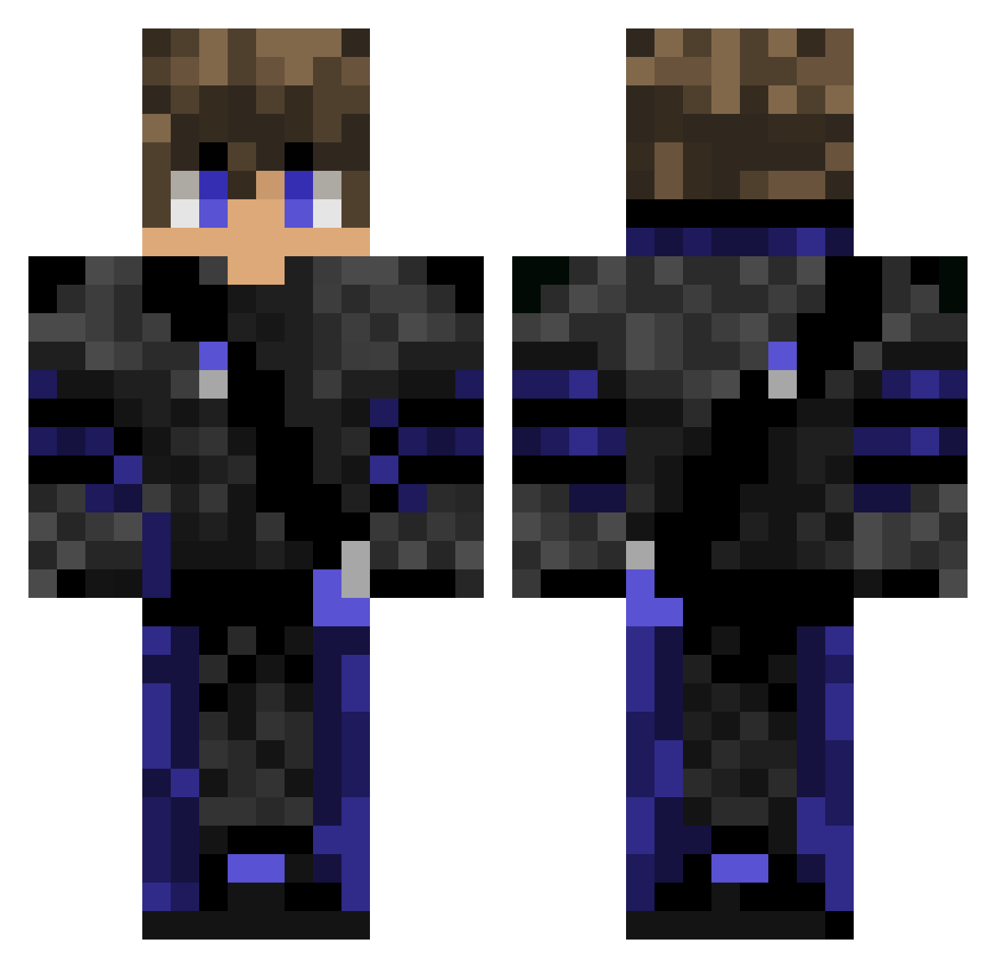 ItzVortex_YT Minecraft skin, front and back view