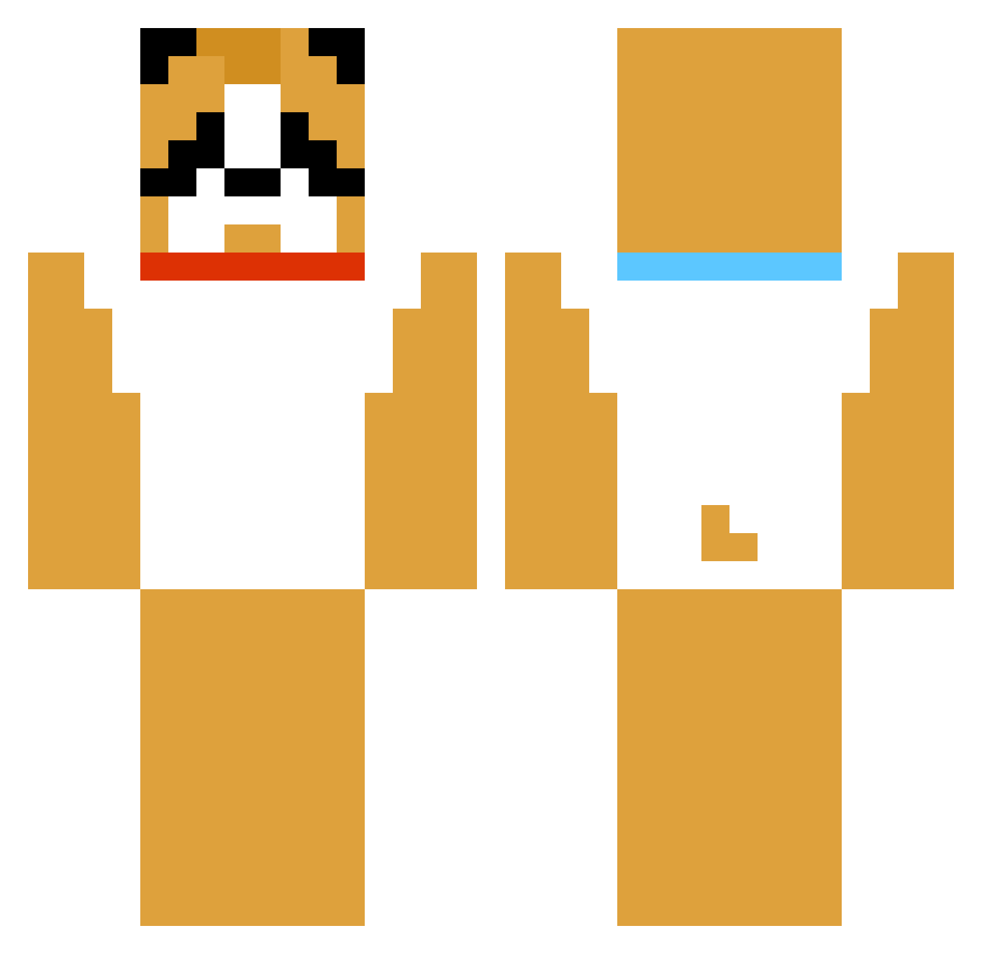 UncorkedAnt9 Minecraft skin, front and back view