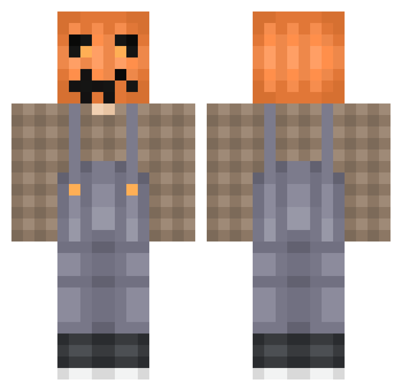 aksetronG Minecraft skin, front and back view