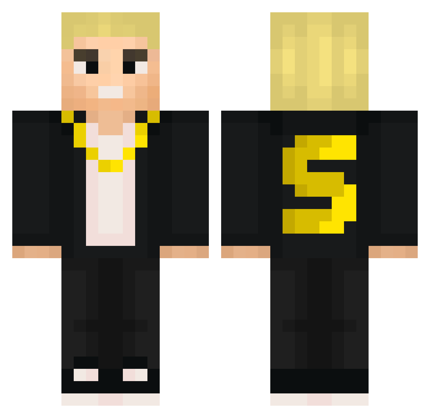 crusing Minecraft skin, front and back view