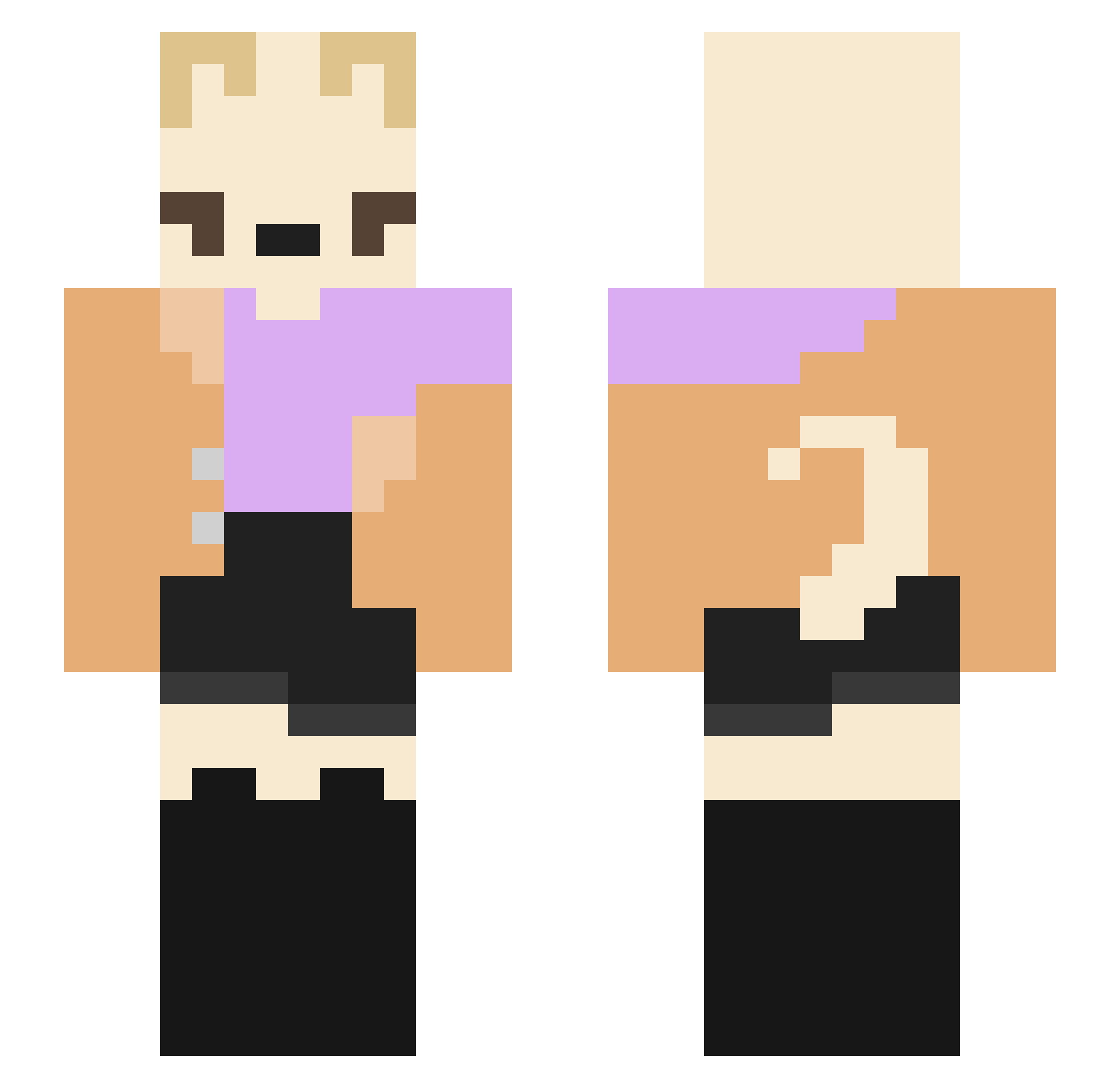 KandyKrush_ Minecraft skin, front and back view