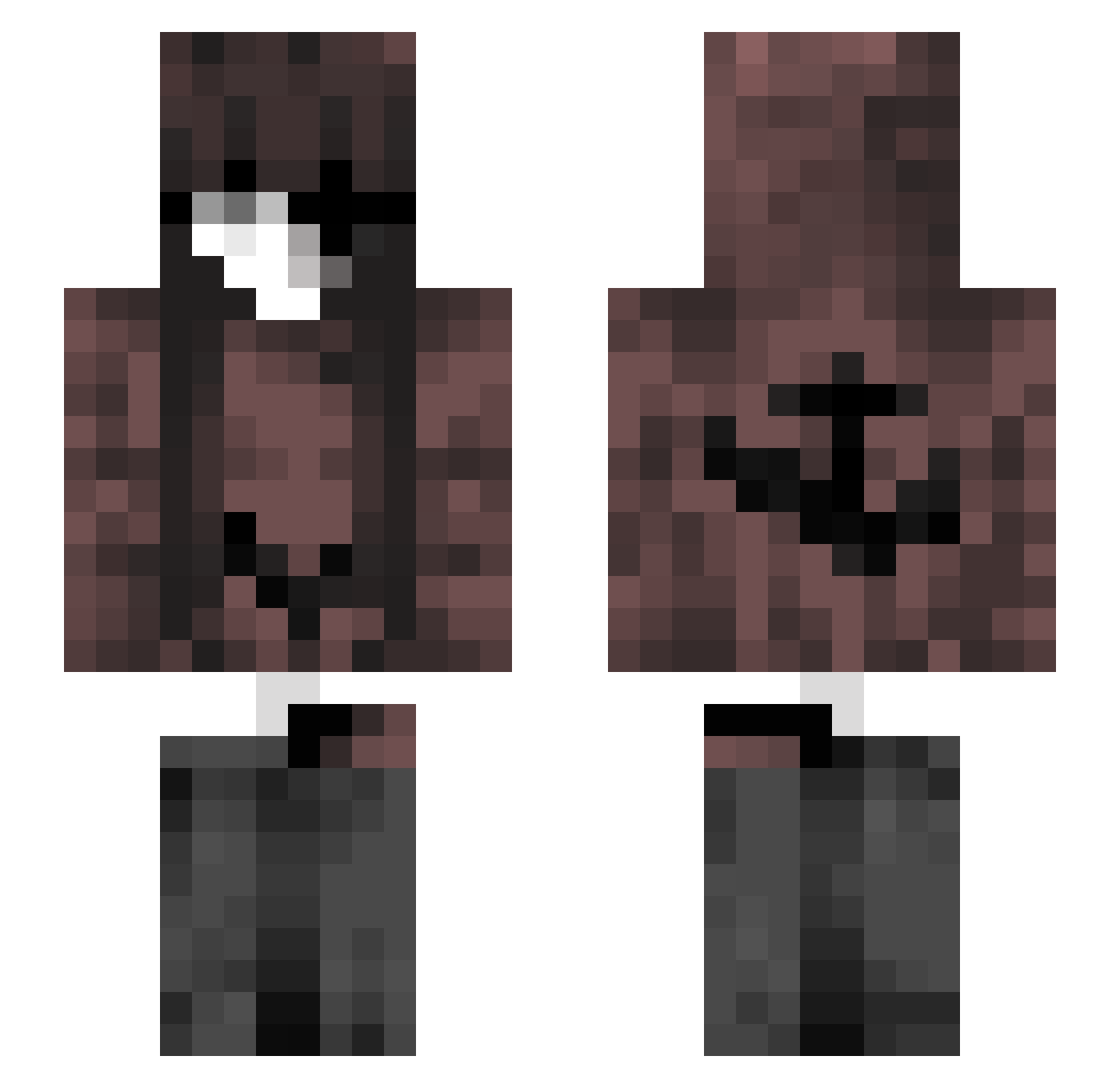 Slinz Minecraft skin, front and back view
