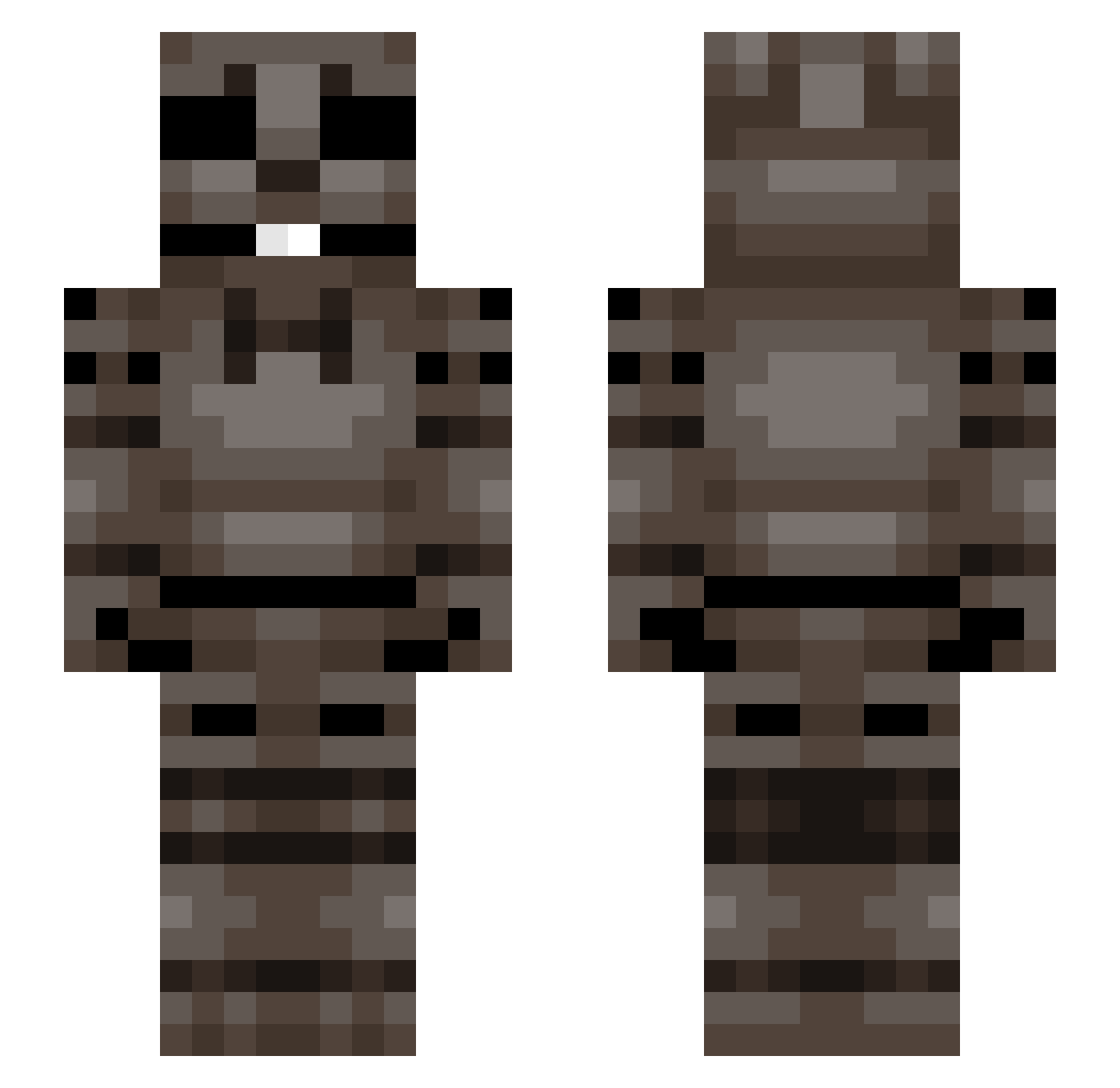 NoobEgg Minecraft skin, front and back view