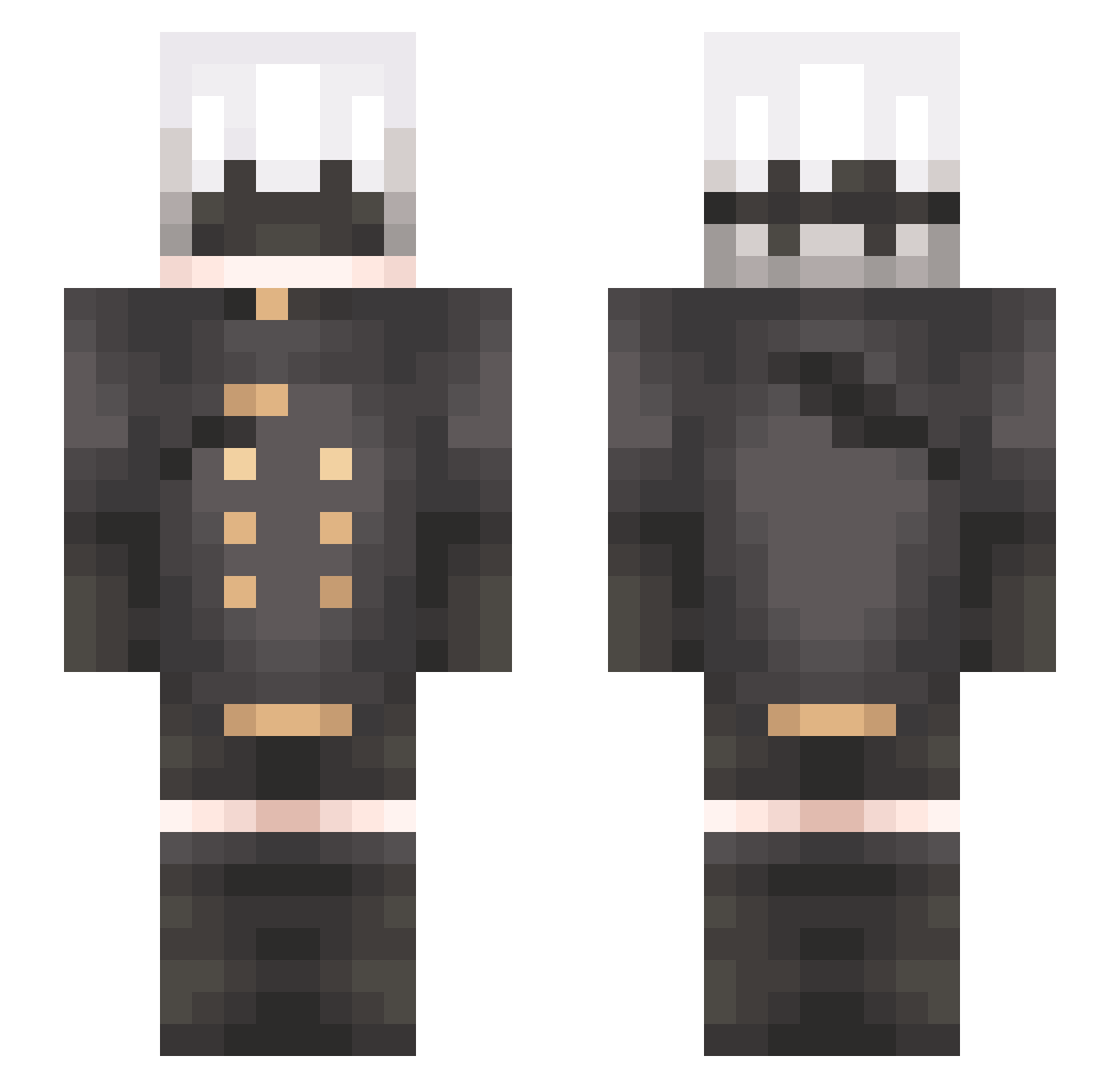 Shadowrapter Minecraft skin, front and back view