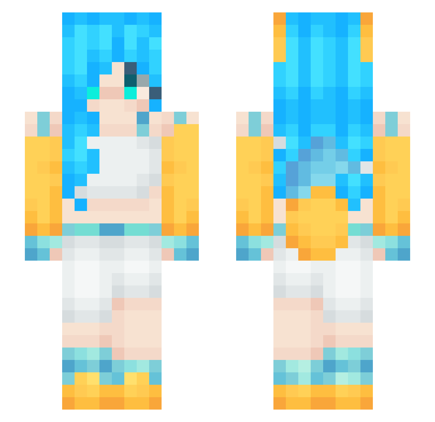 Ashlee Minecraft skin, front and back view