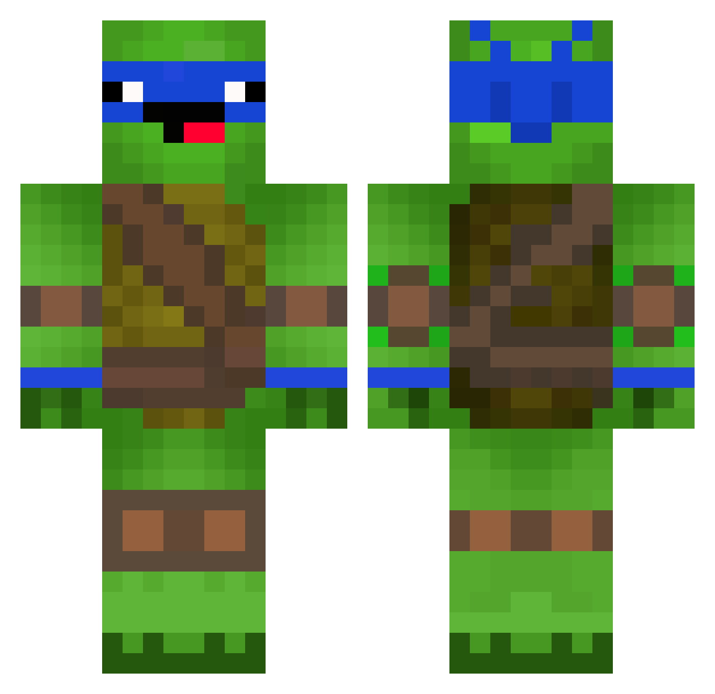 Sanious Minecraft skin, front and back view