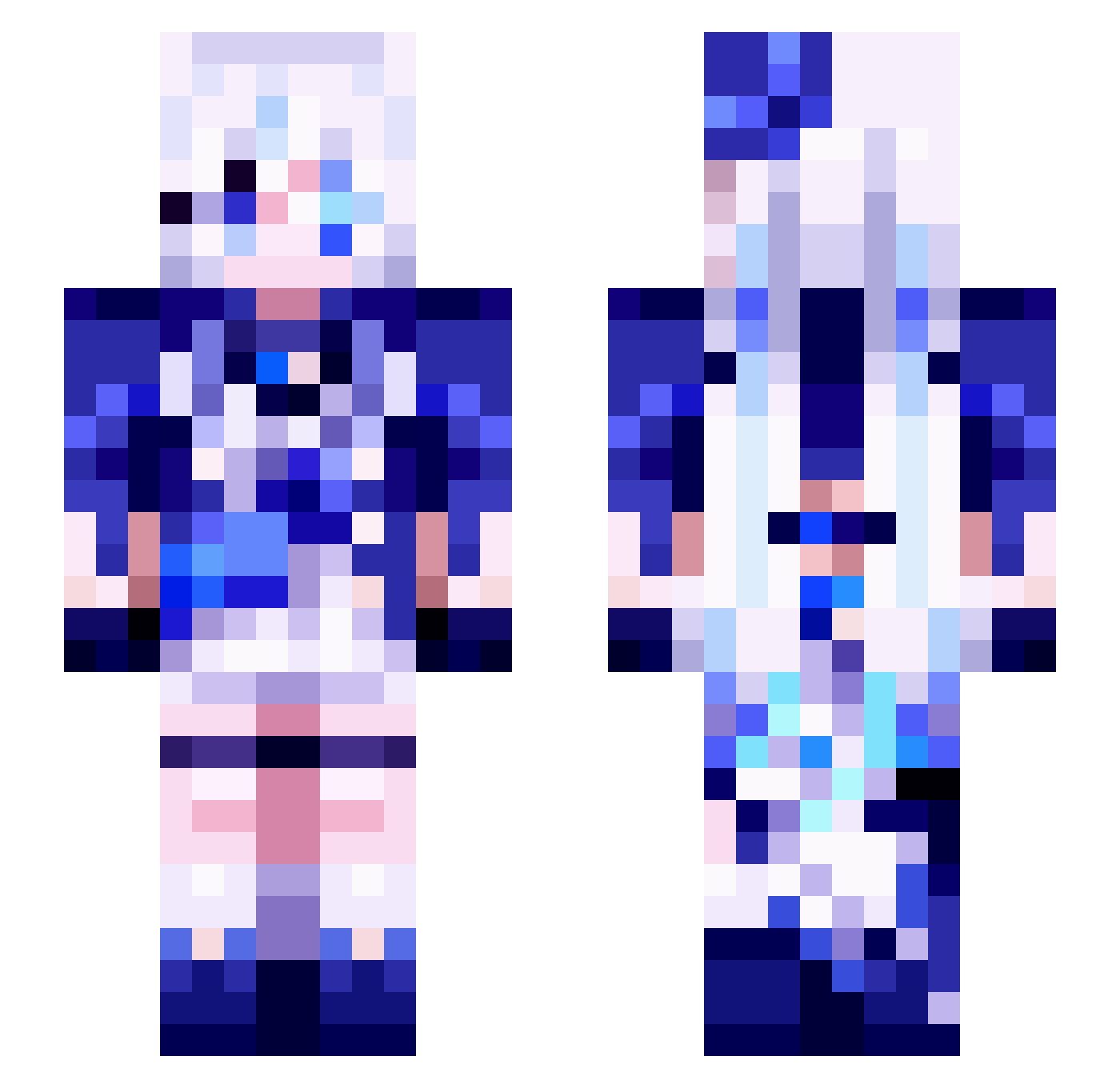 brightknot Minecraft skin, front and back view