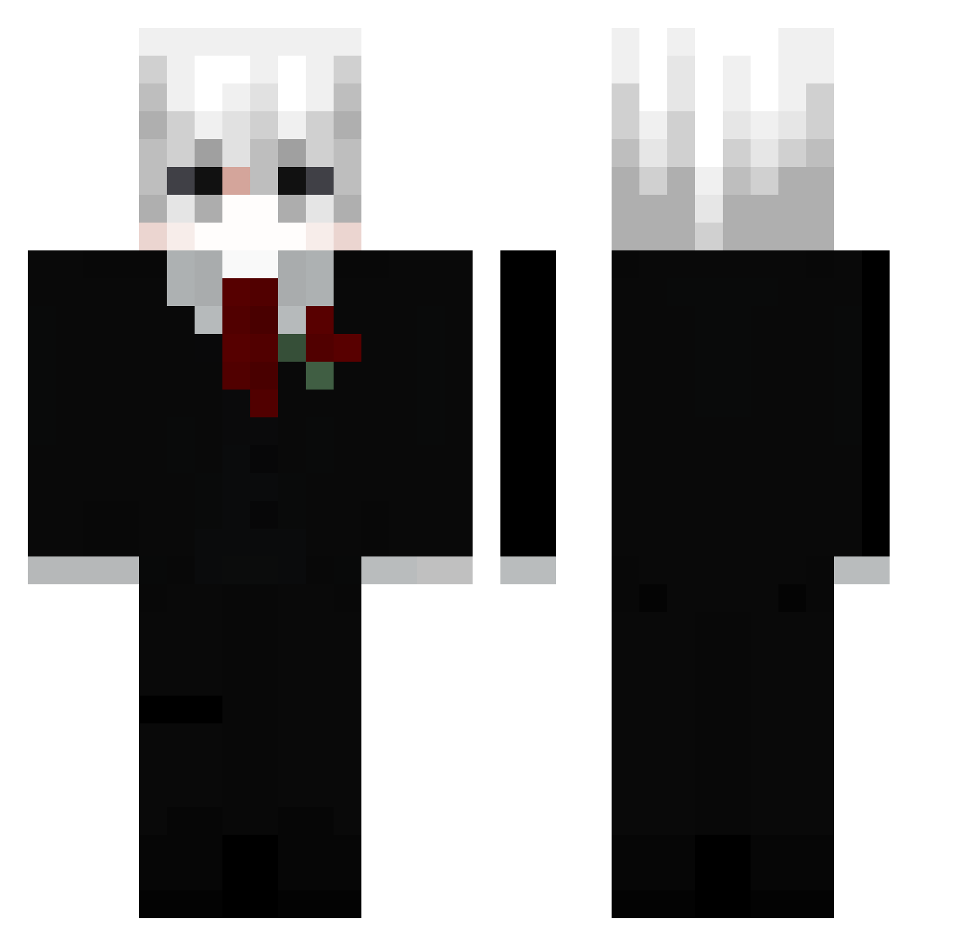 Tecnomat02 Minecraft skin, front and back view
