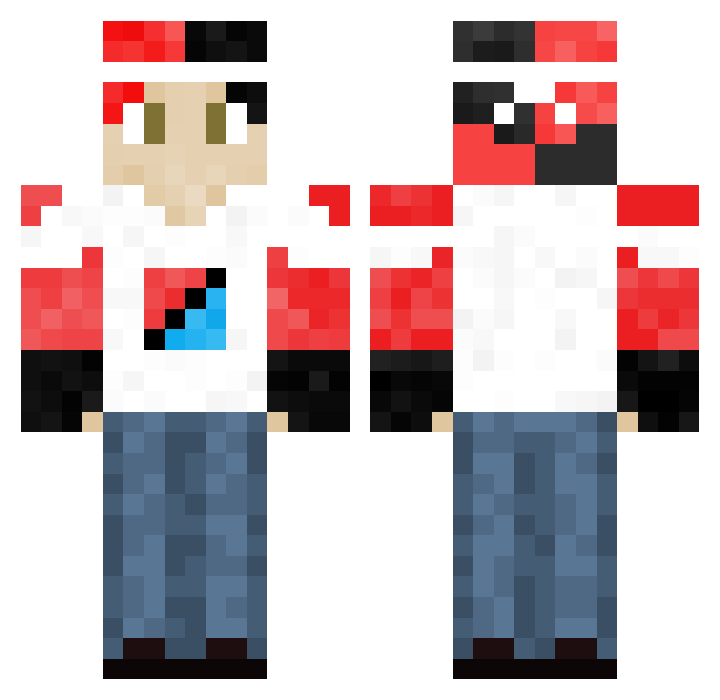 jagostuff Minecraft skin, front and back view