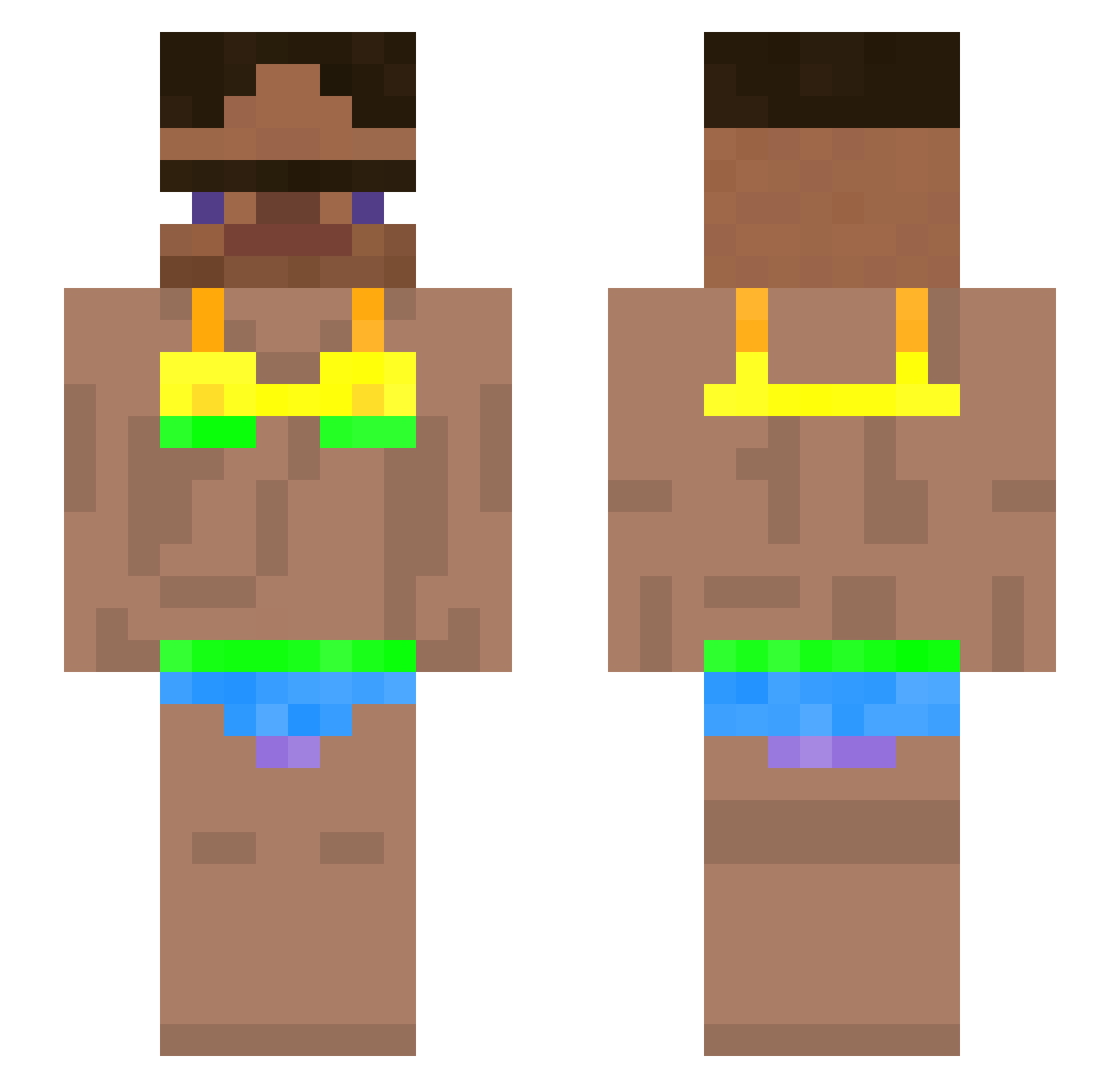 LostSlave Minecraft skin, front and back view