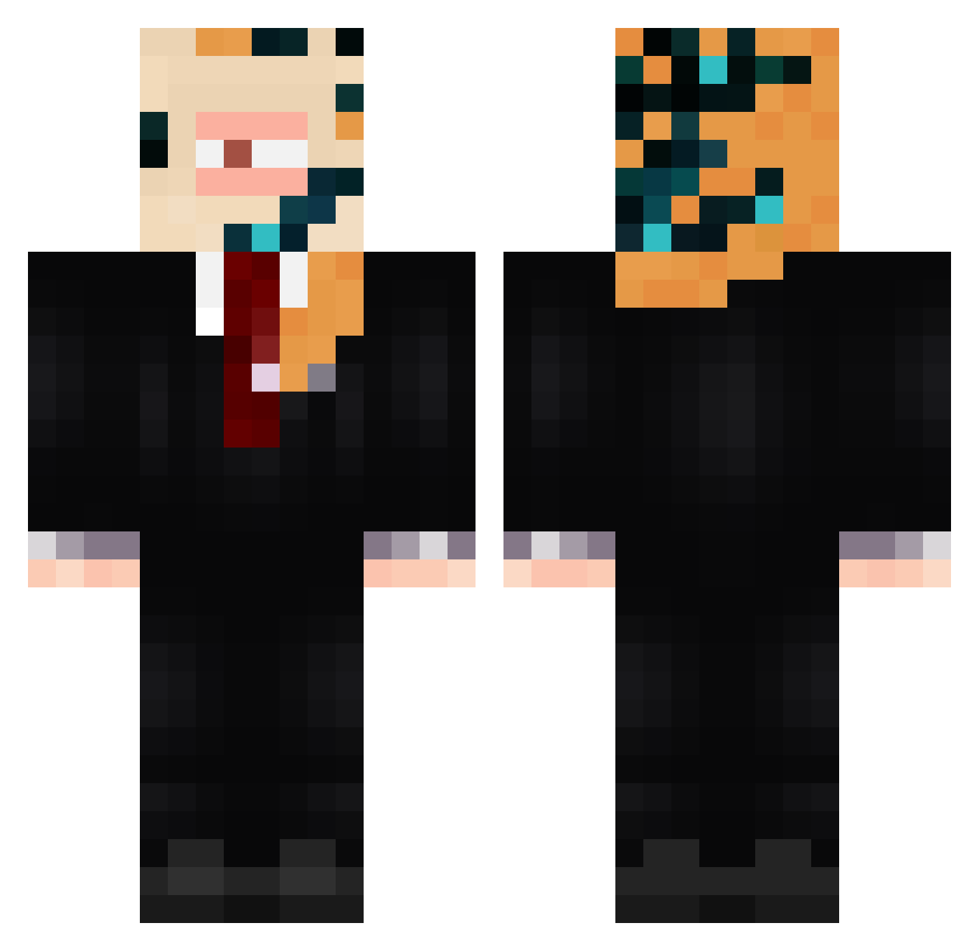 Fufilyar Minecraft skin, front and back view