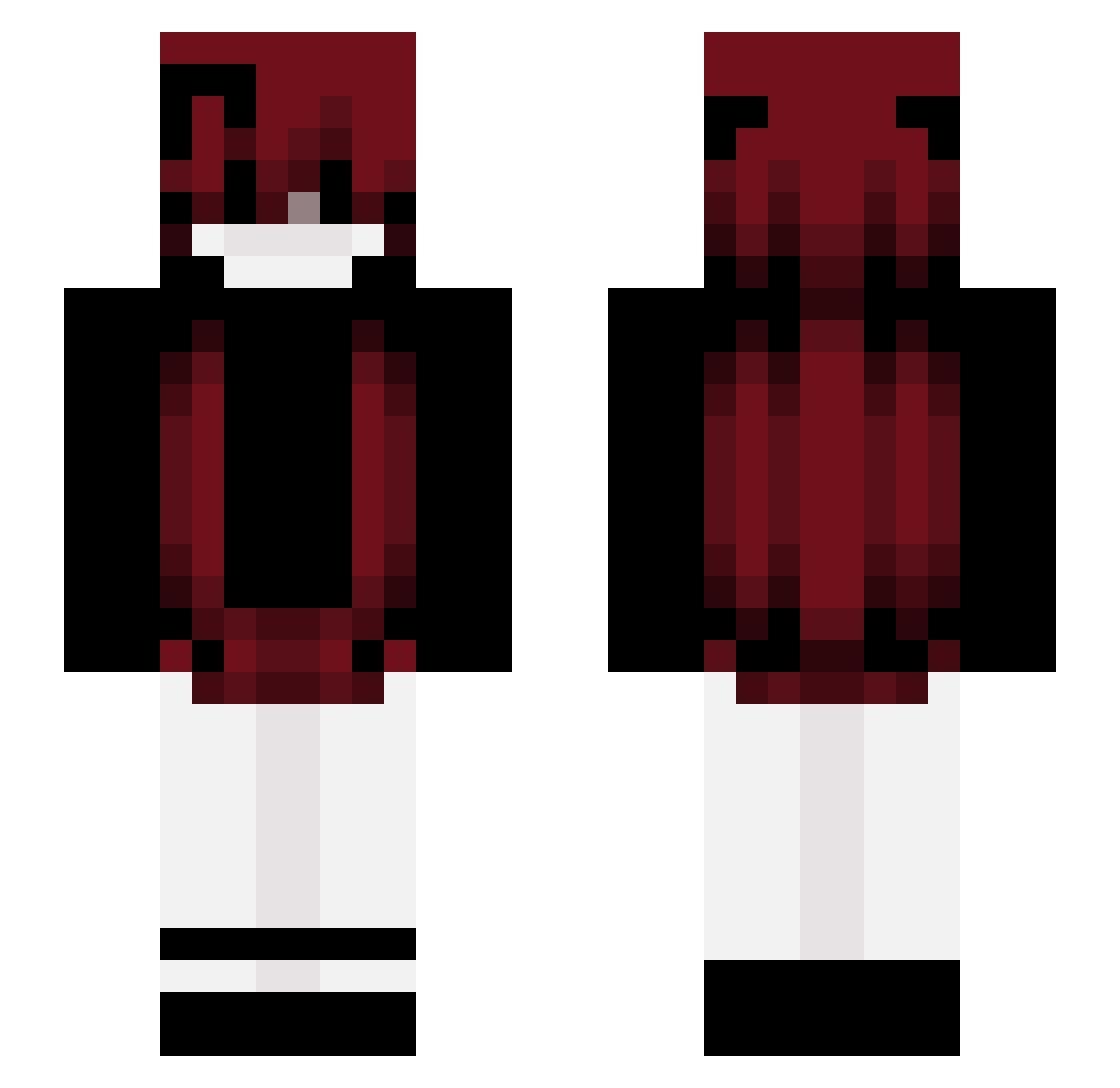 CarINPC Minecraft skin, front and back view