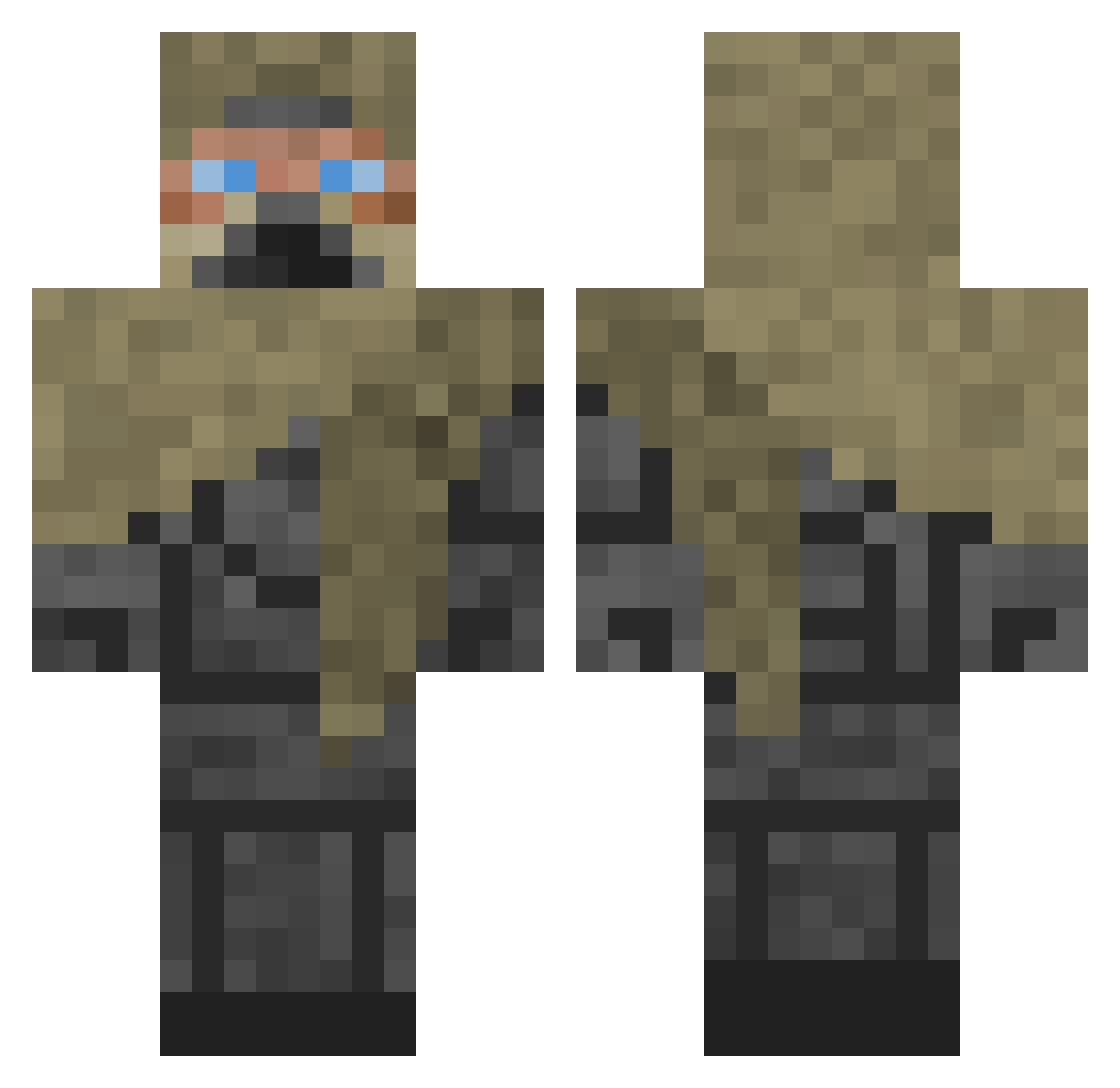 Azarkon117 Minecraft skin, front and back view