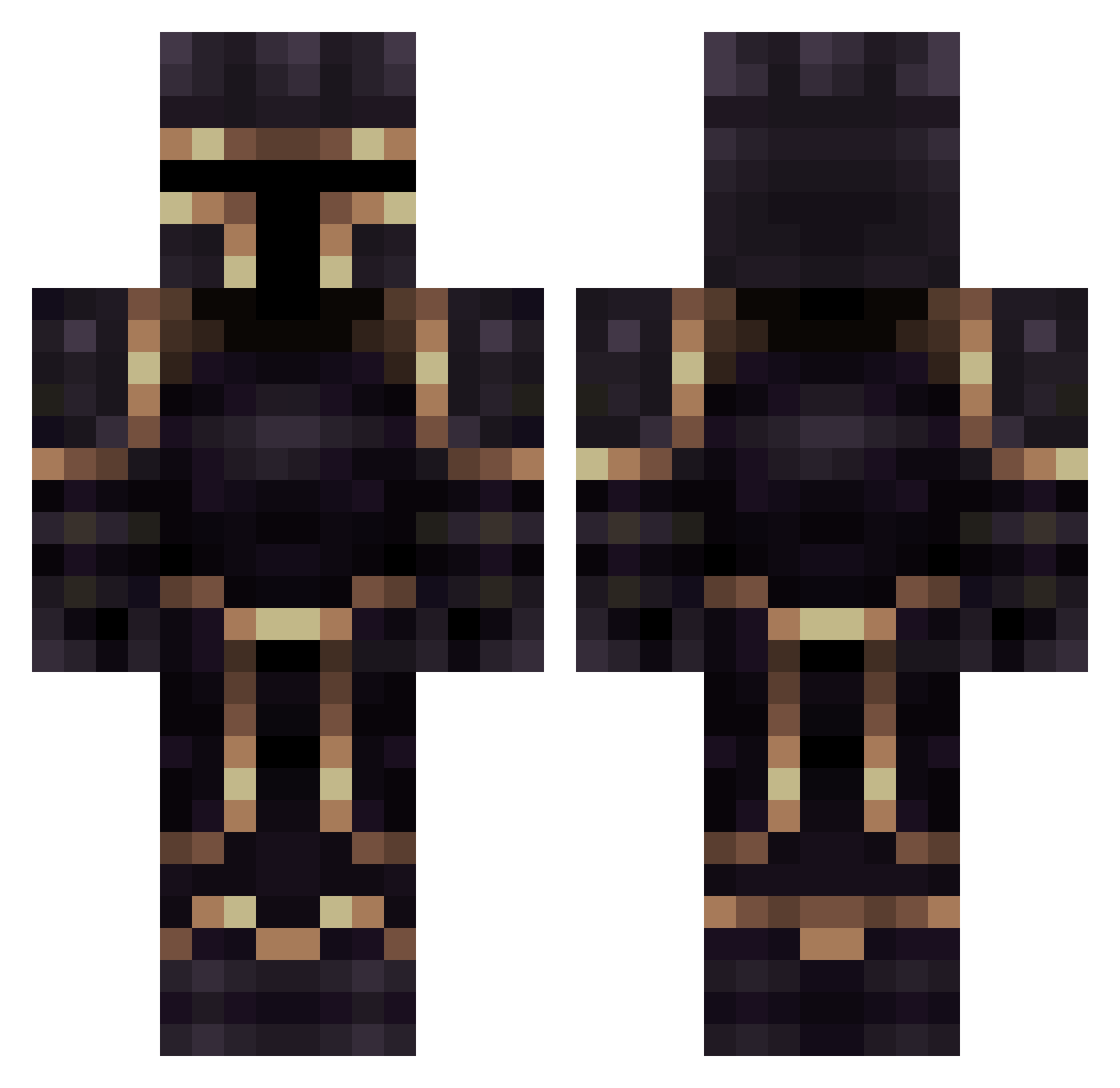 VacatedTitan547 Minecraft skin, front and back view