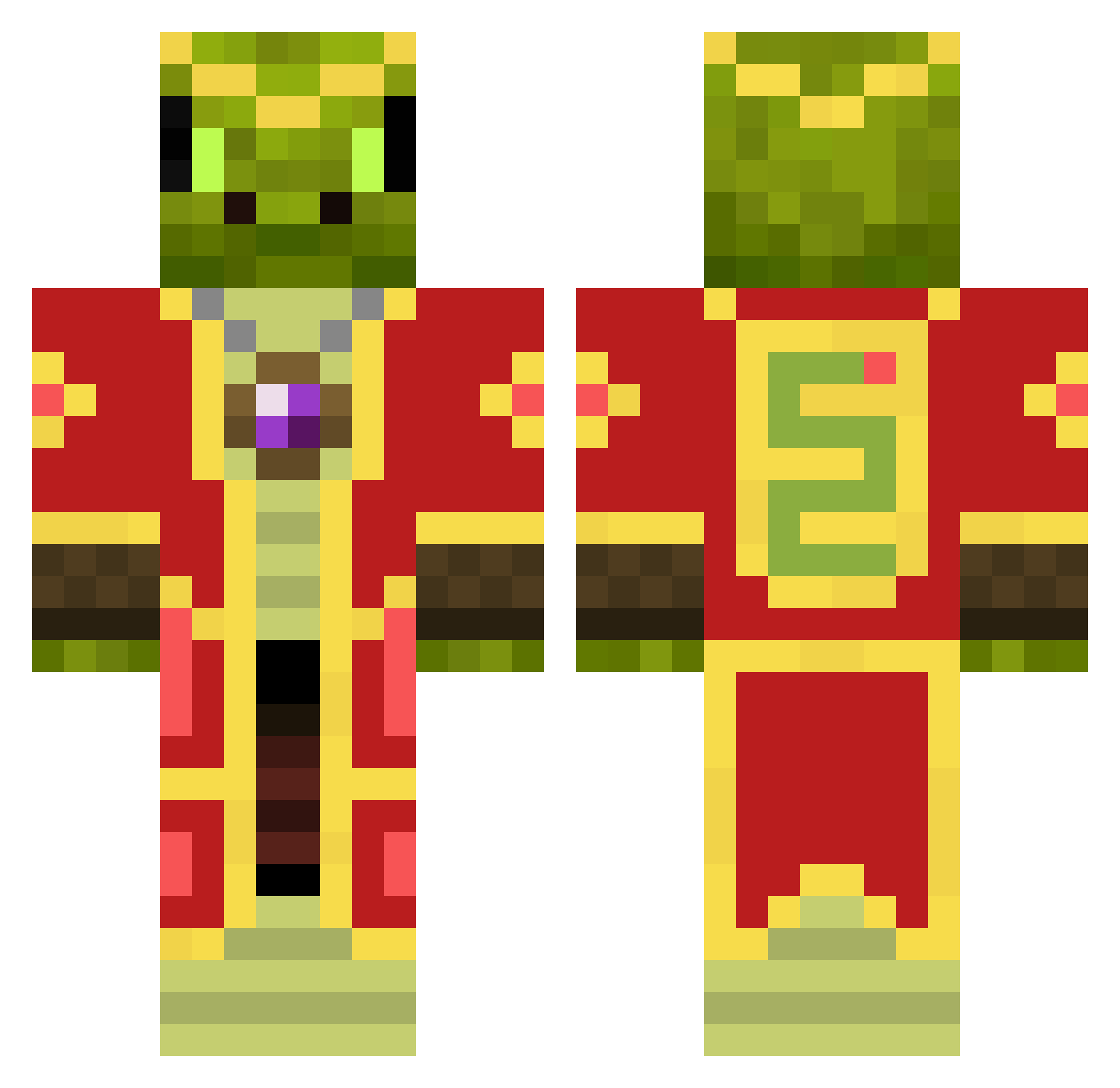 CobraTR Minecraft skin, front and back view