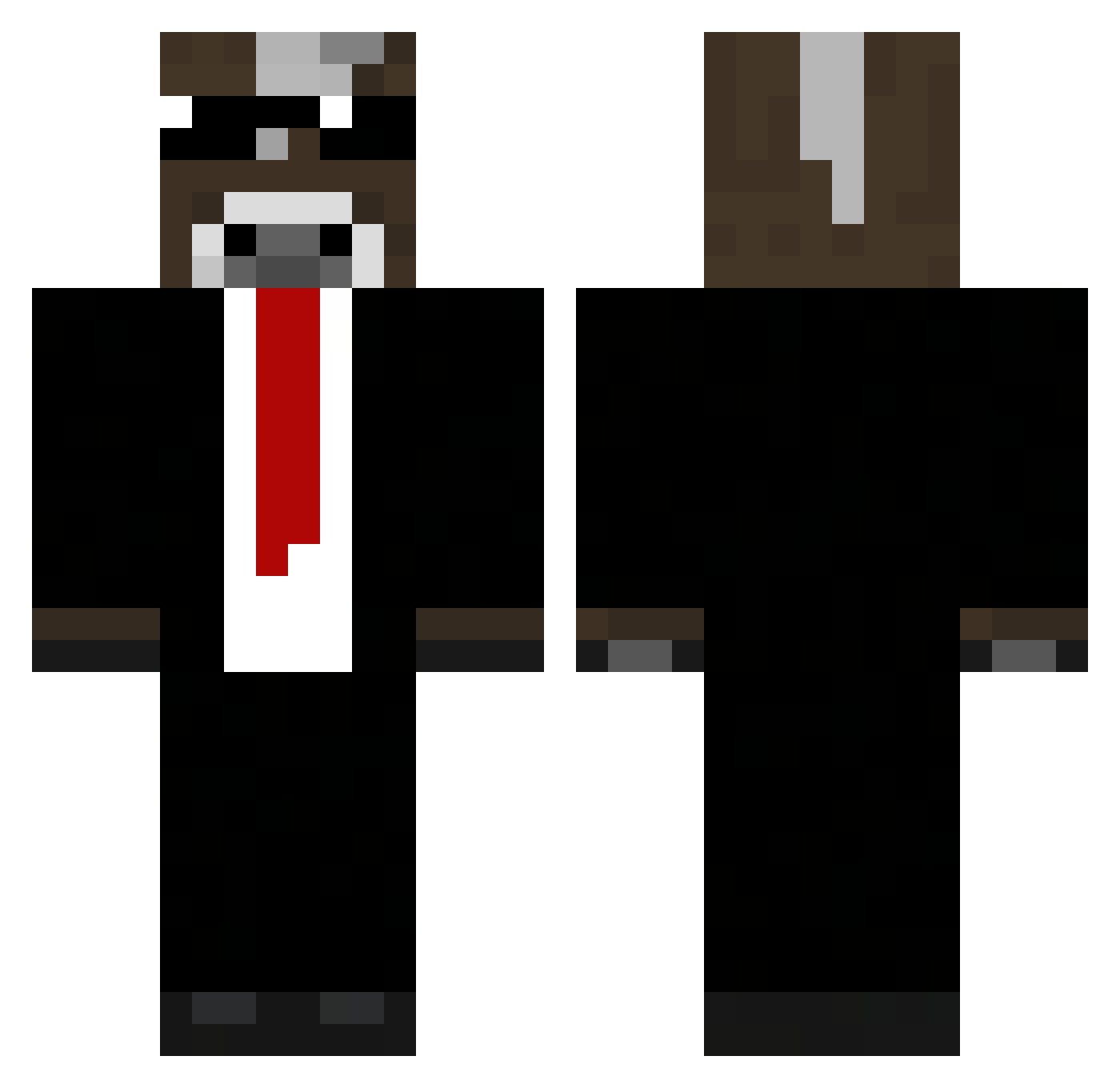nikozlo Minecraft skin, front and back view